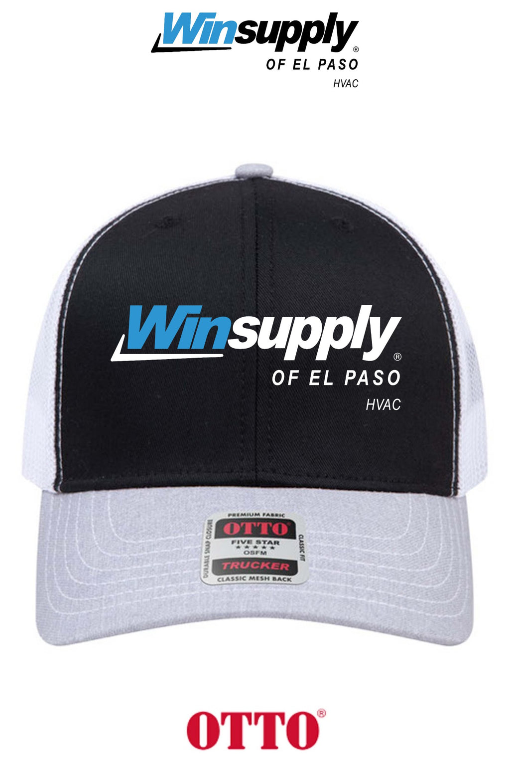 **BULK BUY SPECIAL** OTTO CAP® 6 Panel Mid Profile Mesh Back Trucker Hat - Winsupply of El Paso