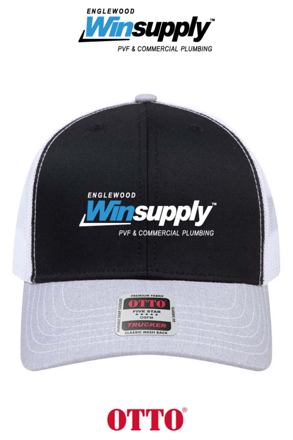 **BULK BUY SPECIAL** OTTO CAP® 6 Panel Mid Profile Mesh Back Trucker Hat - Winsupply of Englewood CO