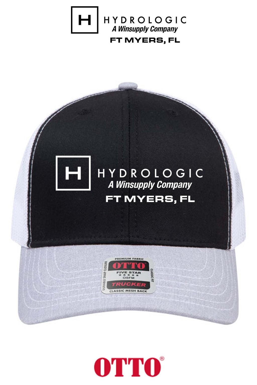 **BULK BUY SPECIAL** OTTO CAP® 6 Panel Mid Profile Mesh Back Trucker Hat - Winsupply Ft Myers FL Co.