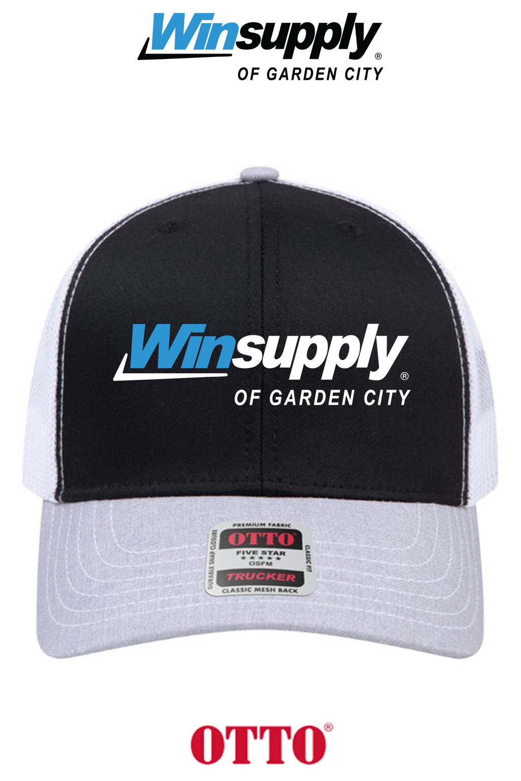 **BULK BUY SPECIAL** OTTO CAP® 6 Panel Mid Profile Mesh Back Trucker Hat - Winsupply Garden City KS Co.