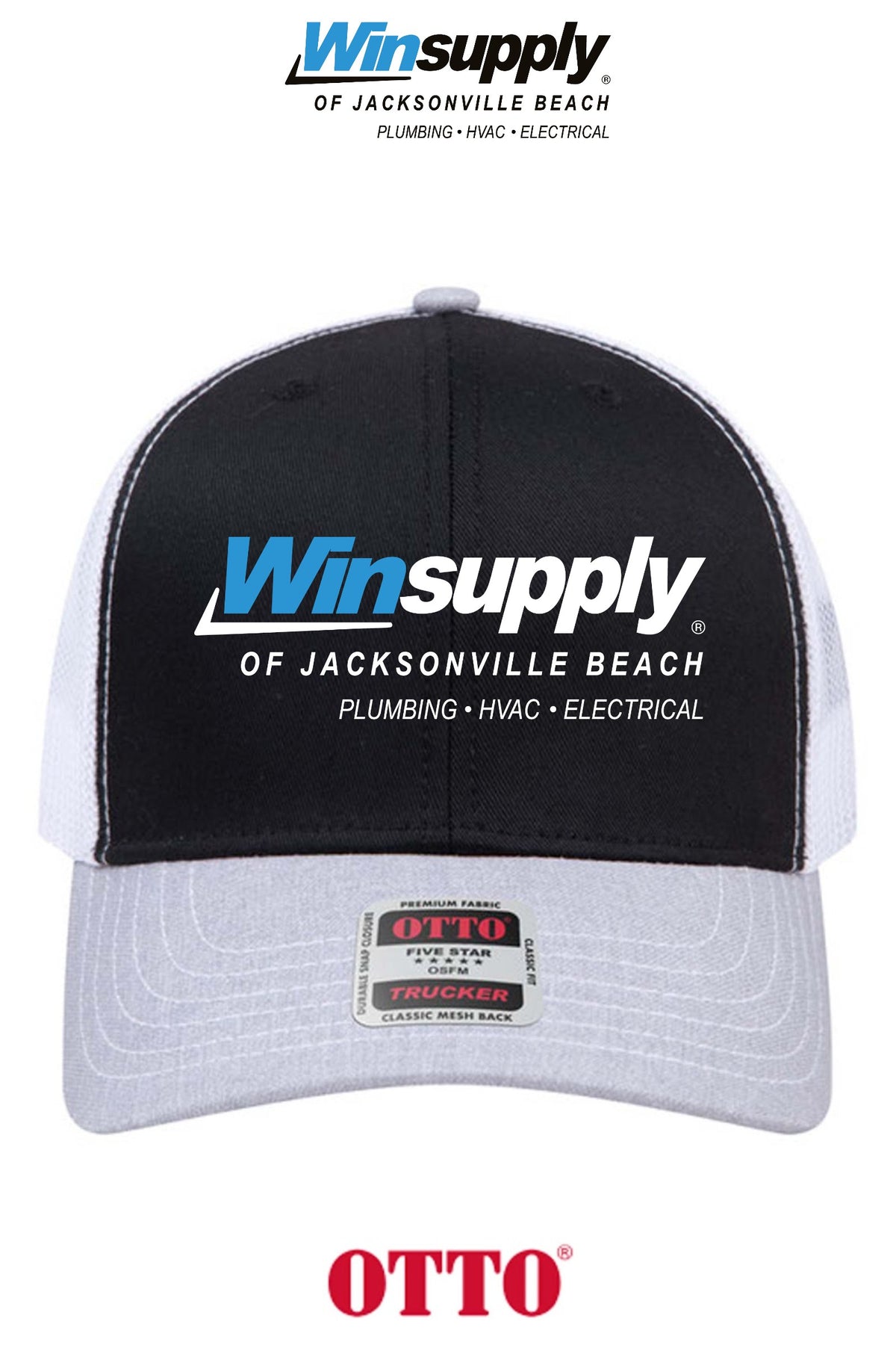 **BULK BUY SPECIAL** OTTO CAP® 6 Panel Mid Profile Mesh Back Trucker Hat - Winsupply Jacksonville Beach