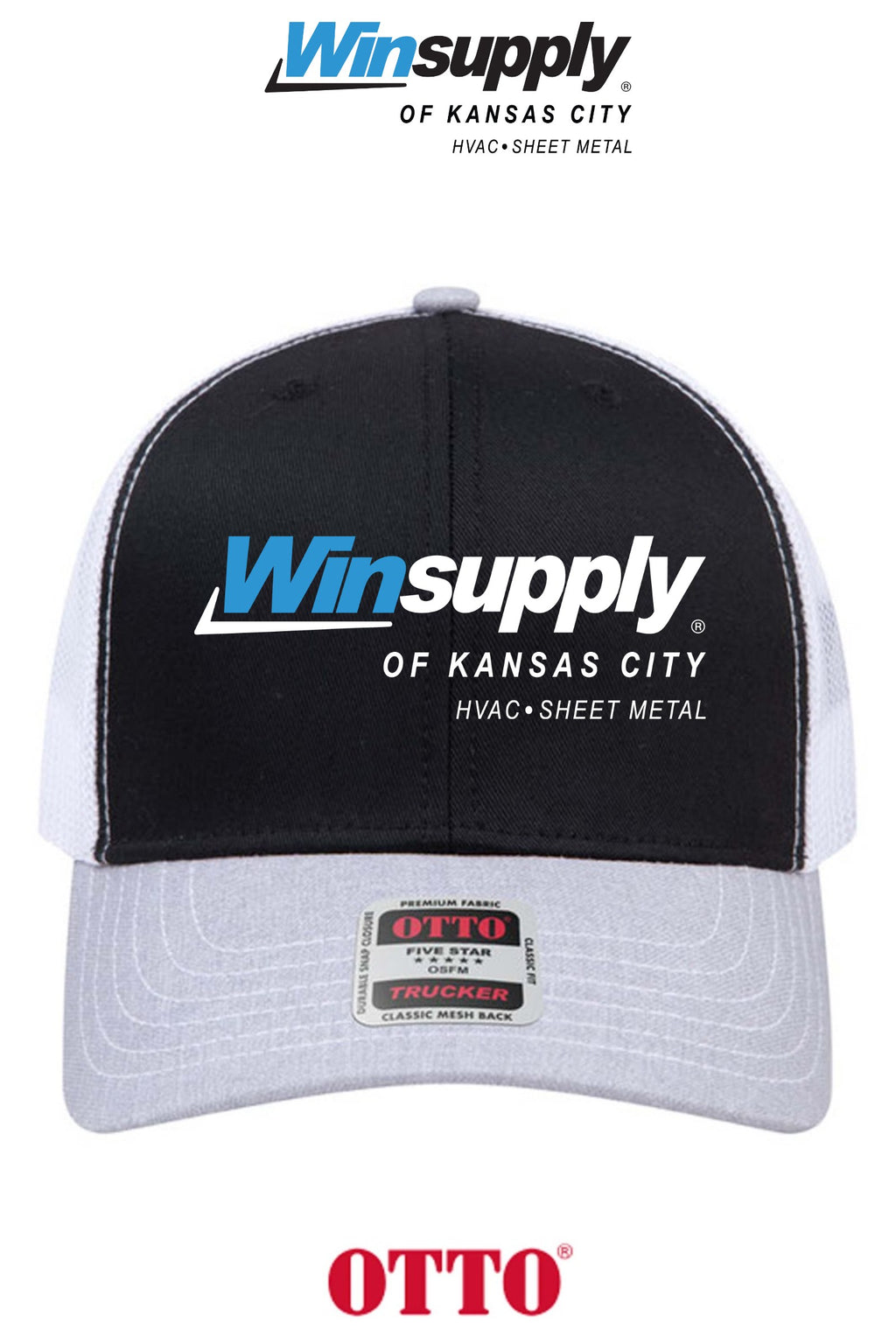 **BULK BUY SPECIAL** OTTO CAP® 6 Panel Mid Profile Mesh Back Trucker Hat - Winsupply of Kansas City