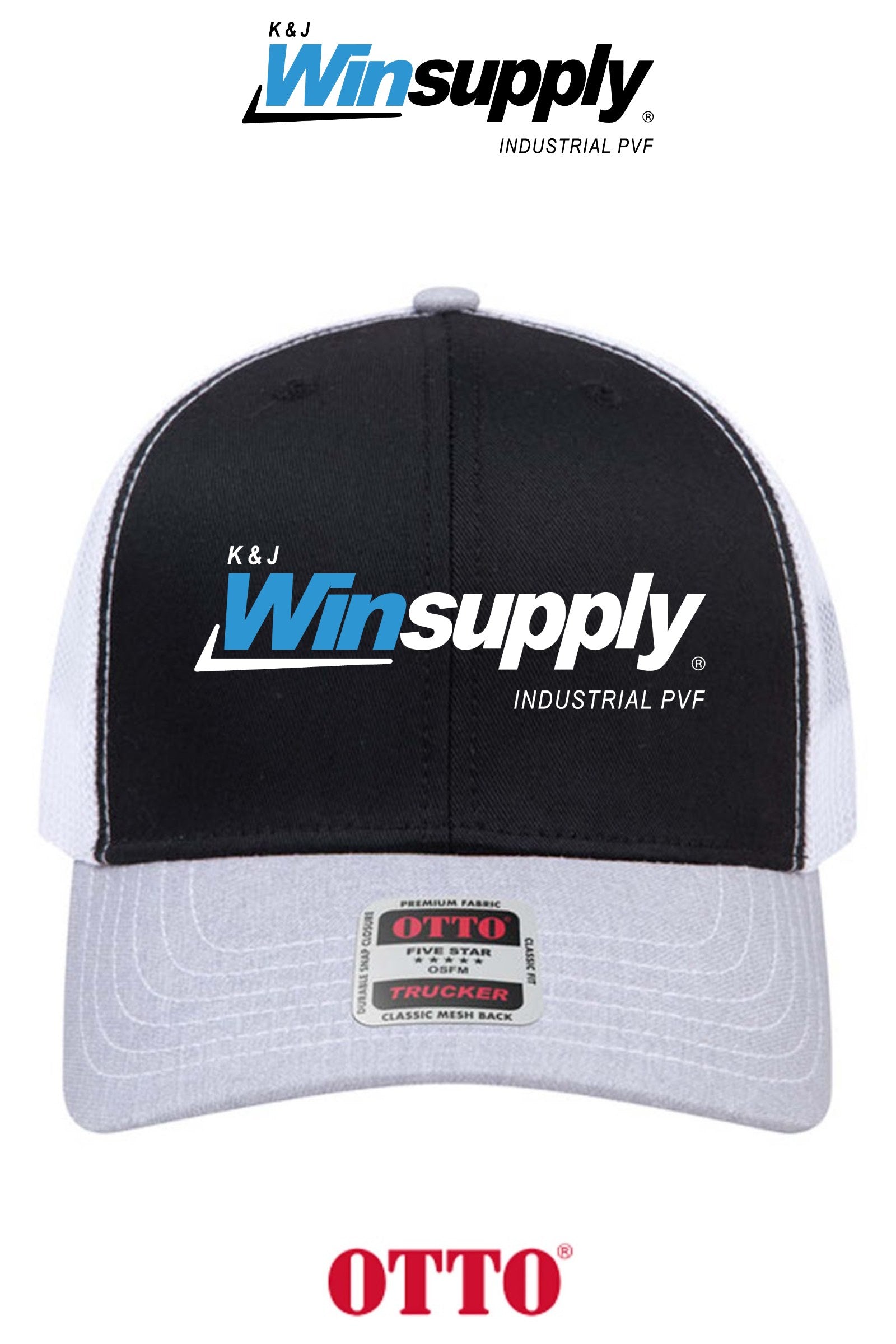 **BULK BUY SPECIAL** OTTO CAP® 6 Panel Mid Profile Mesh Back Trucker Hat - K & J Winsupply, Industrial PVF