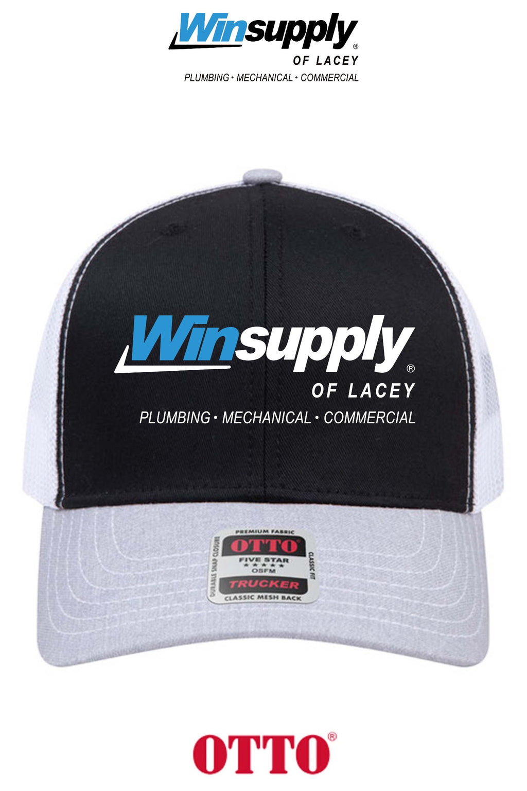 **BULK BUY SPECIAL** OTTO CAP® 6 Panel Mid Profile Mesh Back Trucker Hat - Winsupply of Lacey