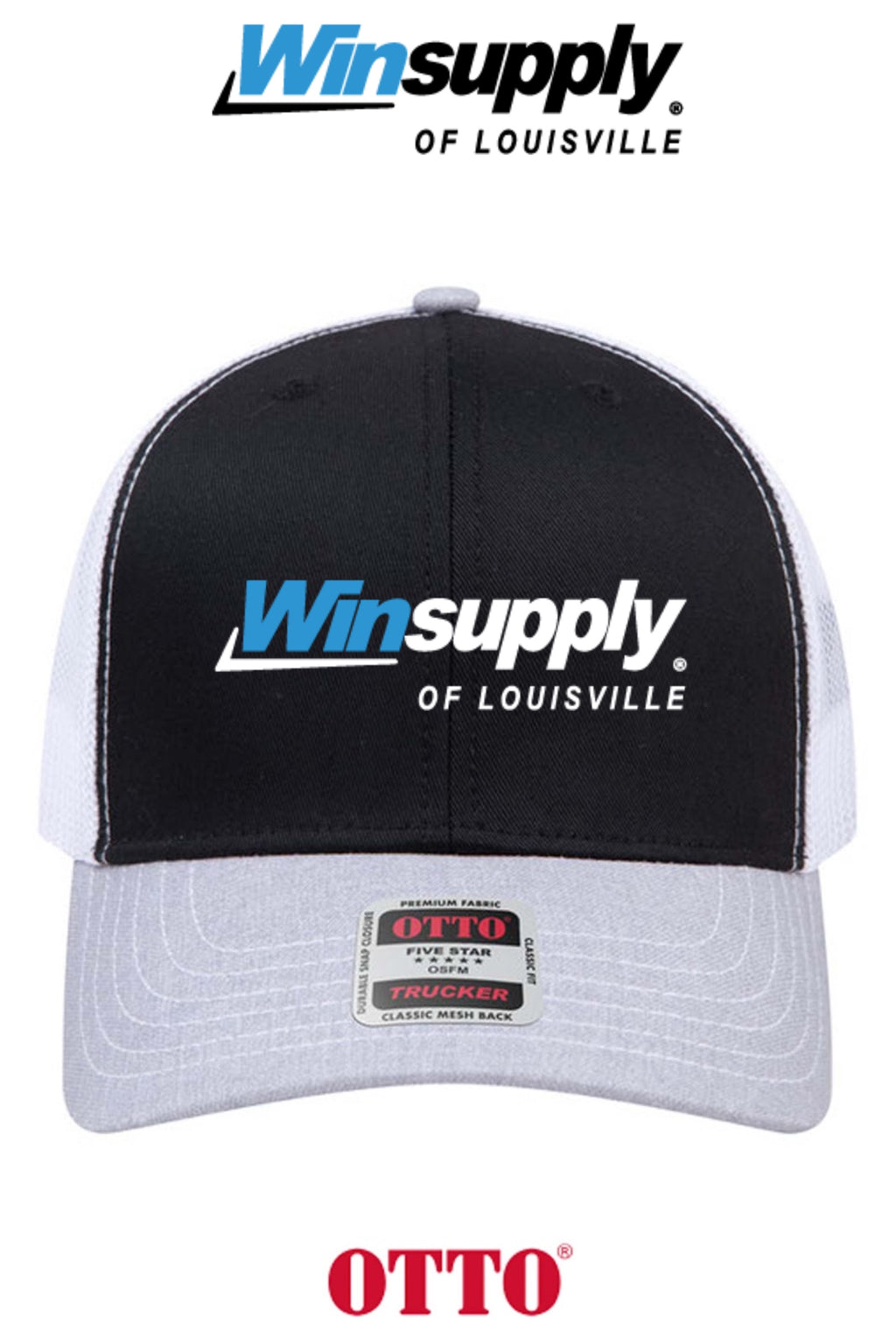 **BULK BUY SPECIAL** OTTO CAP® 6 Panel Mid Profile Mesh Back Trucker Hat - Winsupply of Louisville KY
