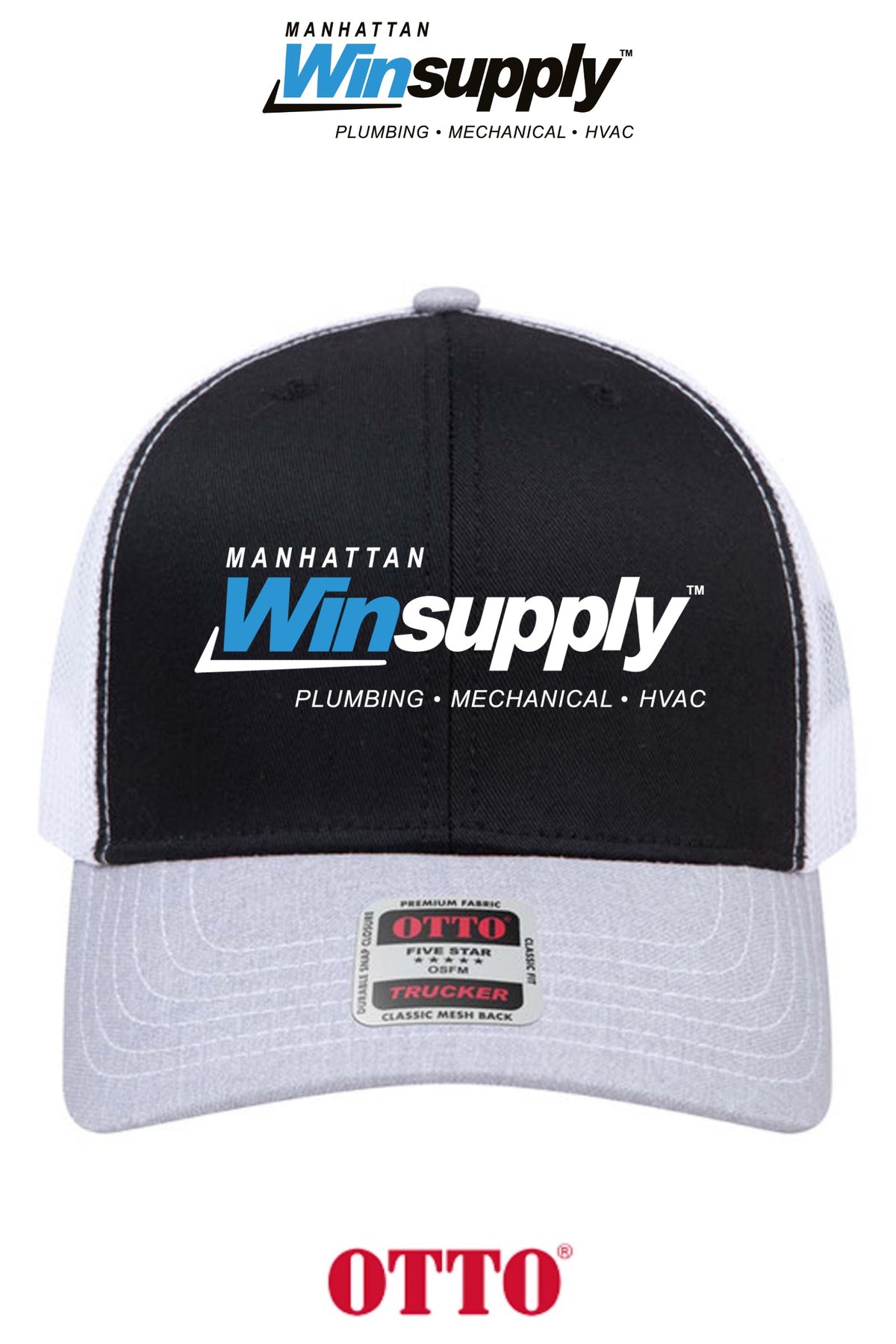 **BULK BUY SPECIAL** OTTO CAP® 6 Panel Mid Profile Mesh Back Trucker Hat - Manhattan Winsupply