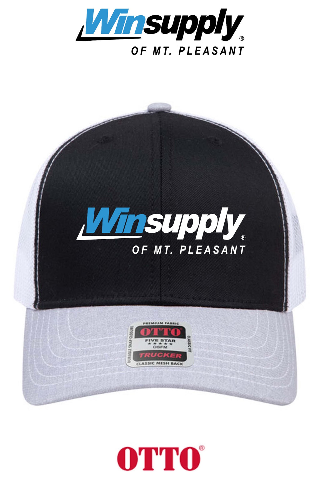 **BULK BUY SPECIAL** OTTO CAP® 6 Panel Mid Profile Mesh Back Trucker Hat - Winsupply of Mt. Pleasant
