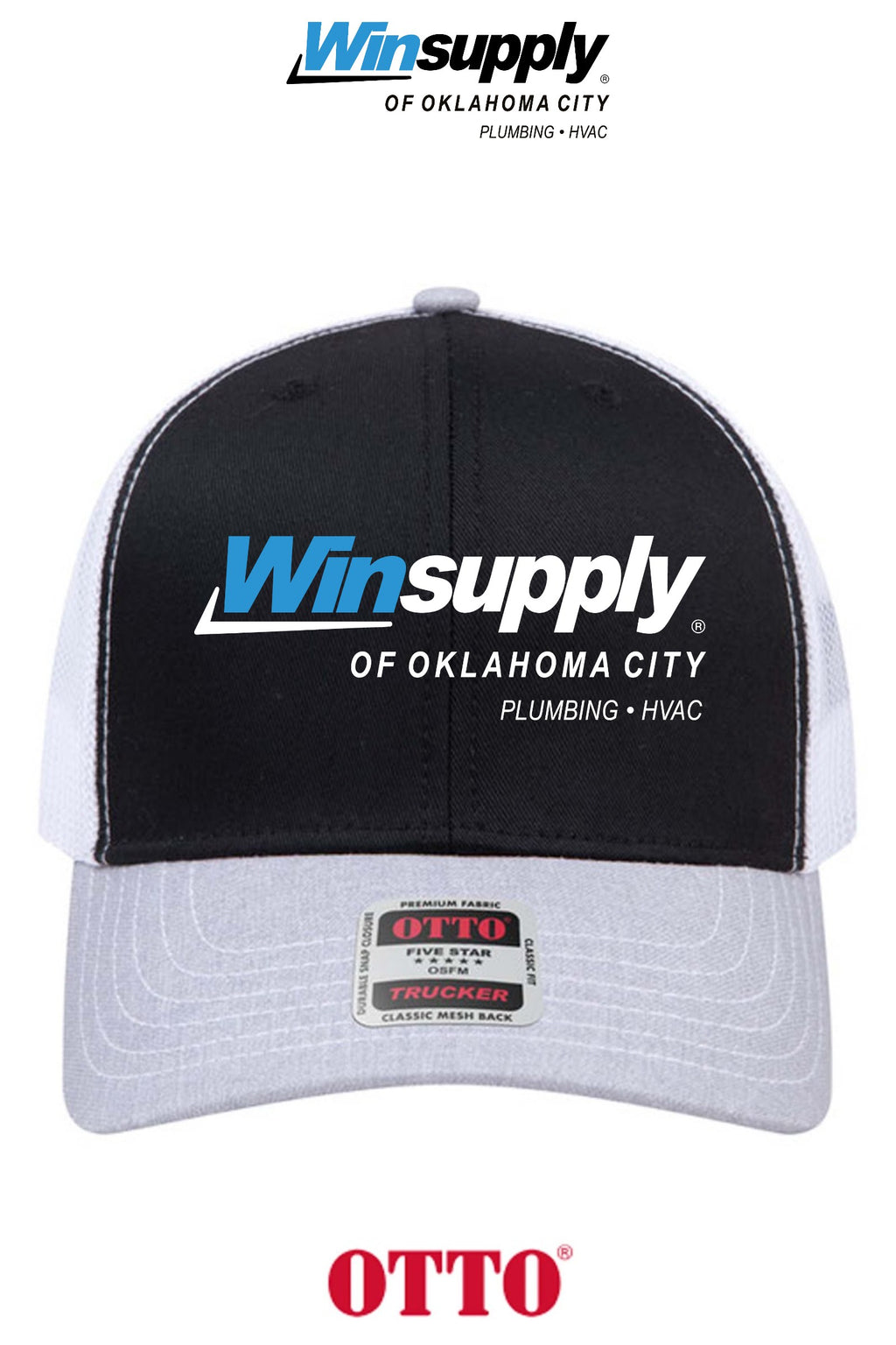 **BULK BUY SPECIAL** OTTO CAP® 6 Panel Mid Profile Mesh Back Trucker Hat - Winsupply of Oklahoma City