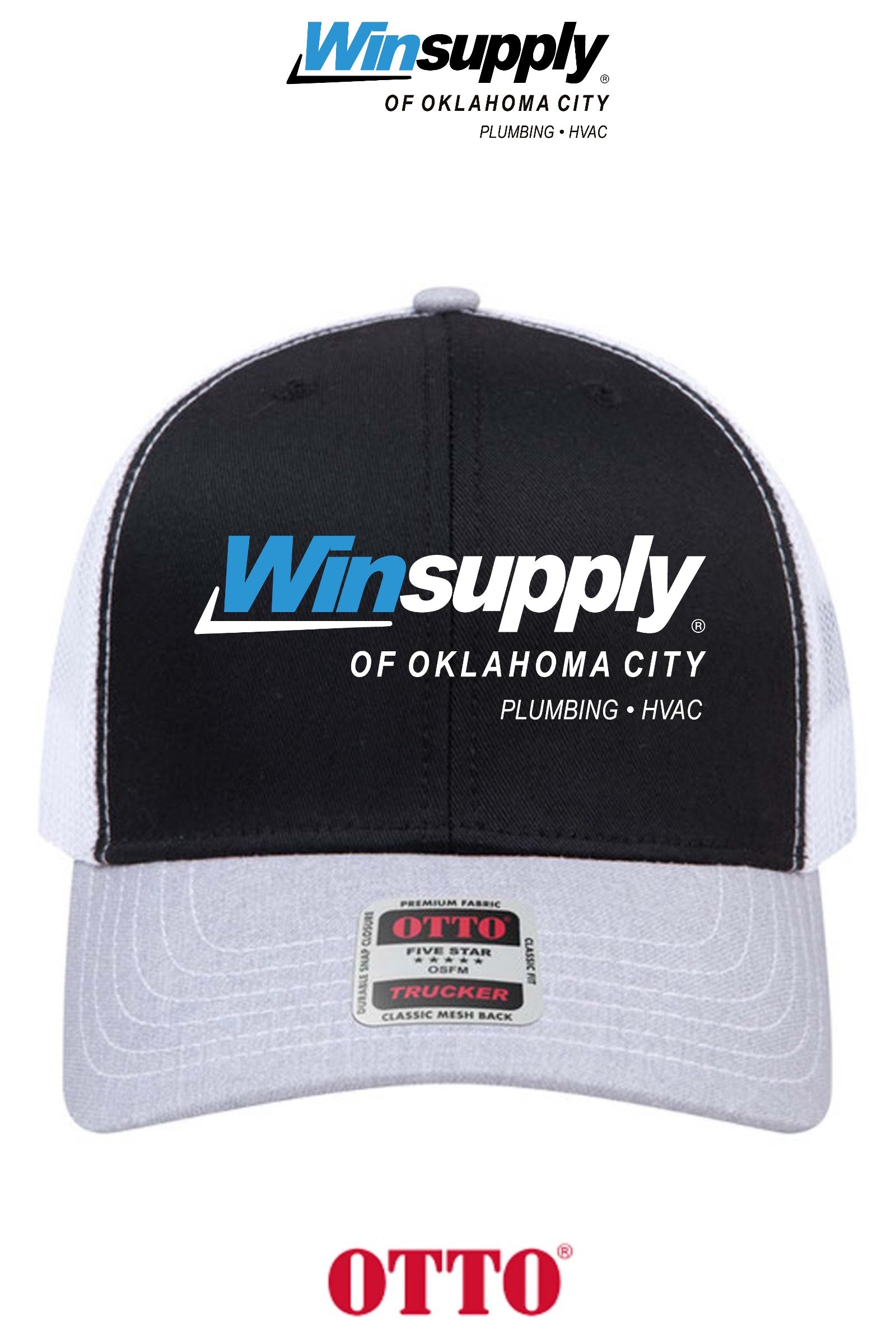 **BULK BUY SPECIAL** OTTO CAP® 6 Panel Mid Profile Mesh Back Trucker Hat - Winsupply of Oklahoma City