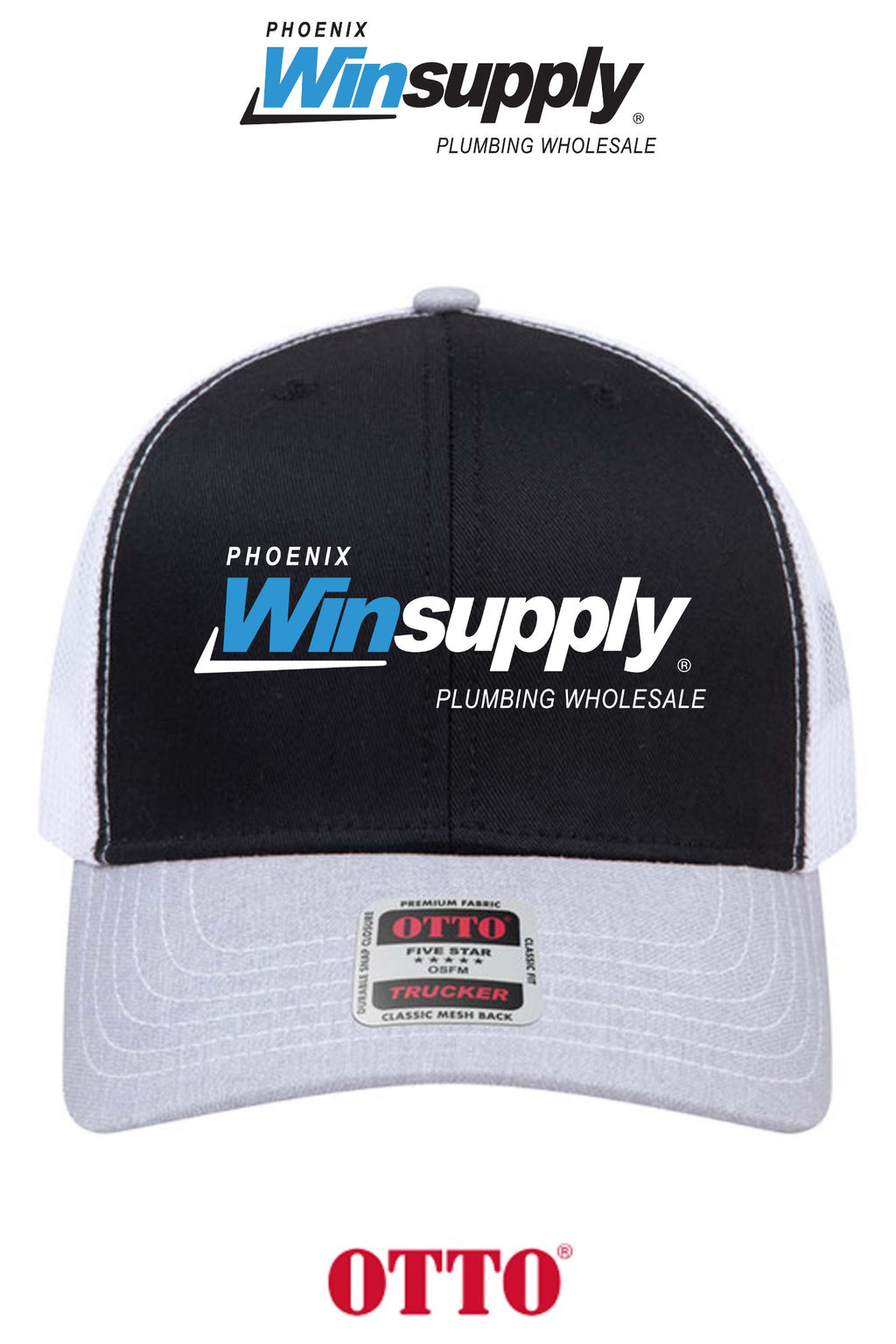 **BULK BUY SPECIAL** OTTO CAP® 6 Panel Mid Profile Mesh Back Trucker Hat - Phoenix Winsupply