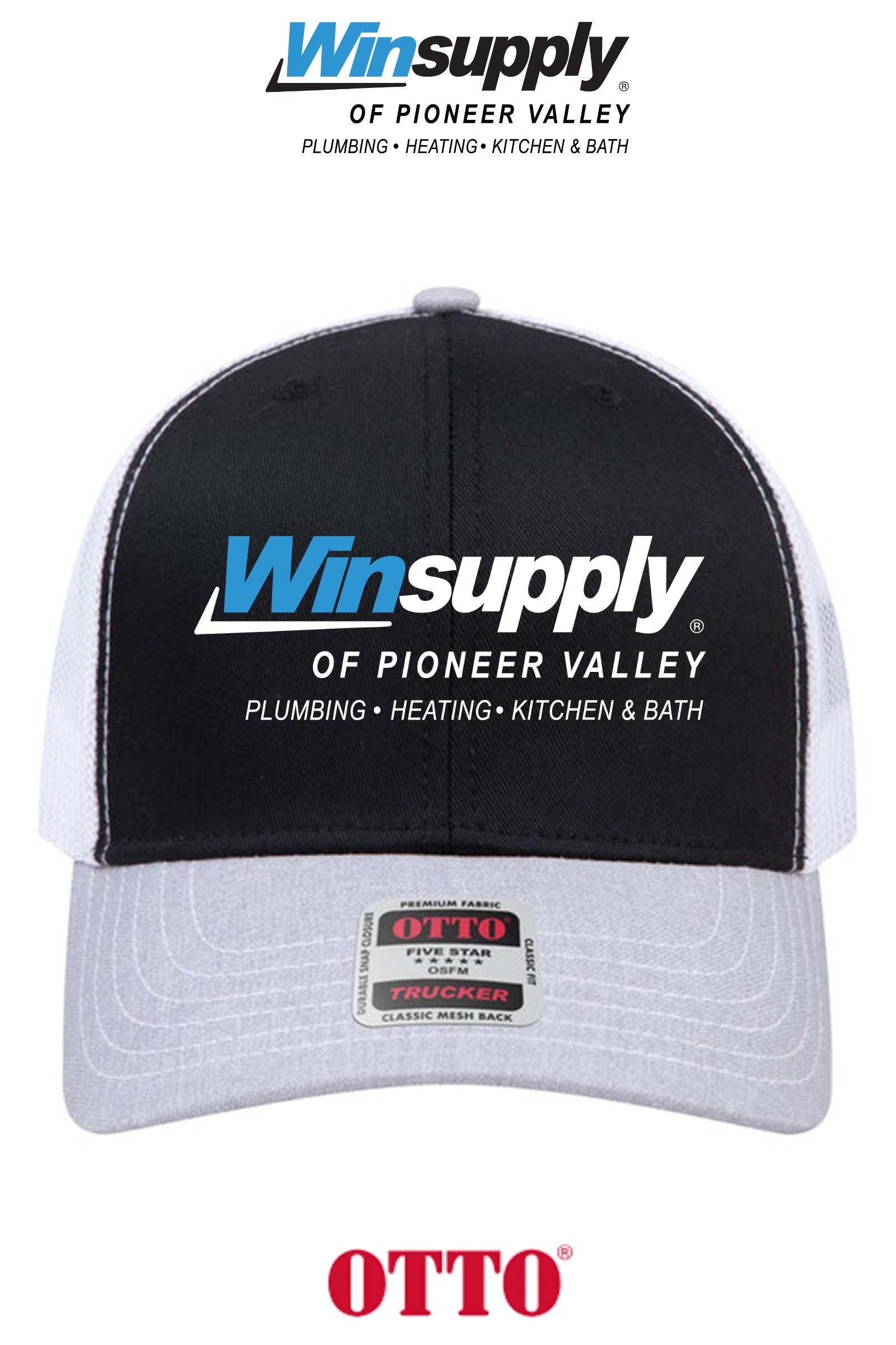 **BULK BUY SPECIAL** OTTO CAP® 6 Panel Mid Profile Mesh Back Trucker Hat - Winsupply of Pioneer Valley