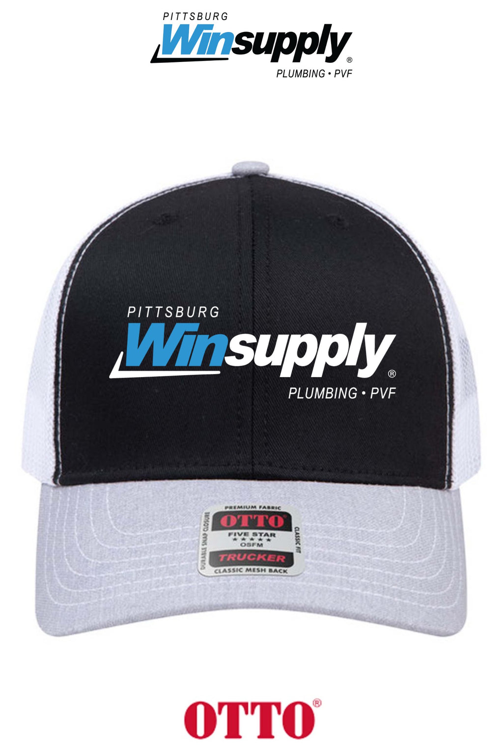 **BULK BUY SPECIAL** OTTO CAP® 6 Panel Mid Profile Mesh Back Trucker Hat - Pittsburg Winsupply