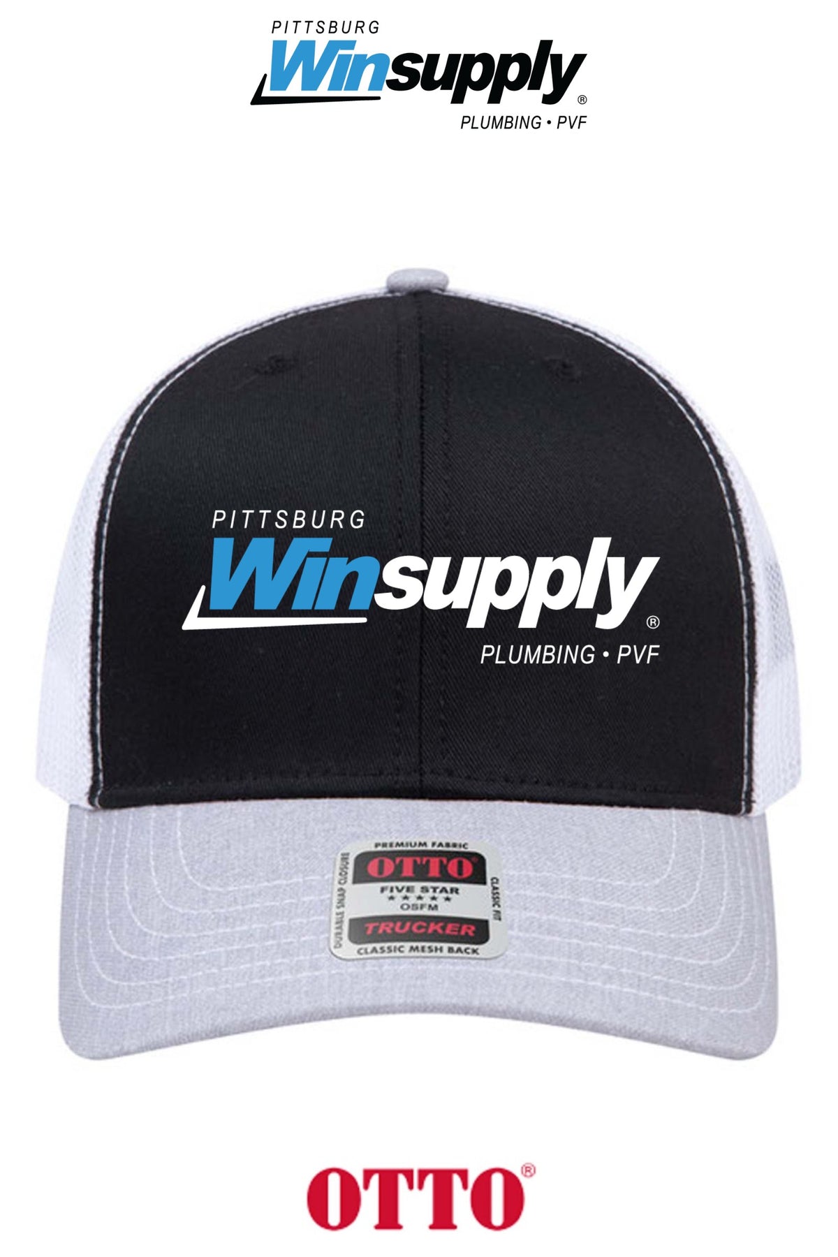 **BULK BUY SPECIAL** OTTO CAP® 6 Panel Mid Profile Mesh Back Trucker Hat - Pittsburg Winsupply