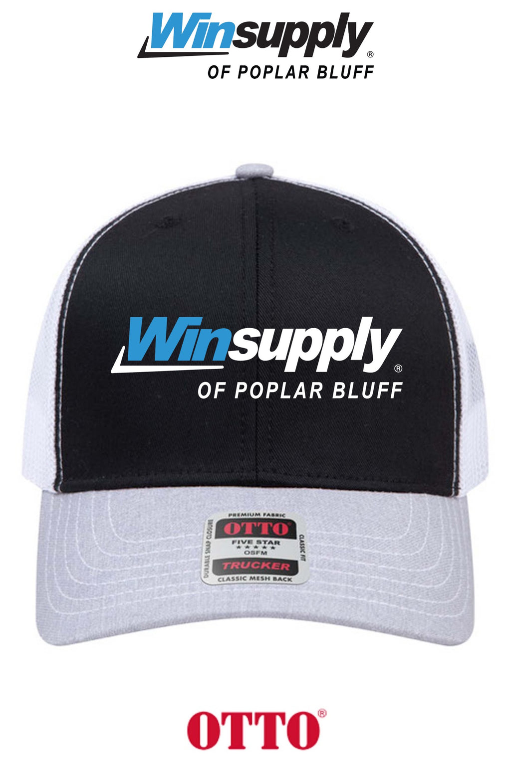 **BULK BUY SPECIAL** OTTO CAP® 6 Panel Mid Profile Mesh Back Trucker Hat - Winsupply of Poplar Bluff