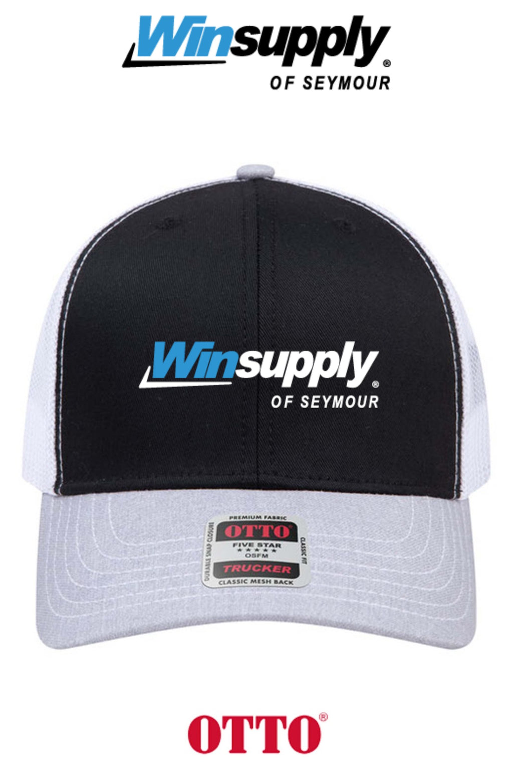 **BULK BUY SPECIAL** OTTO CAP® 6 Panel Mid Profile Mesh Back Trucker Hat - Winsupply of Seymour IN