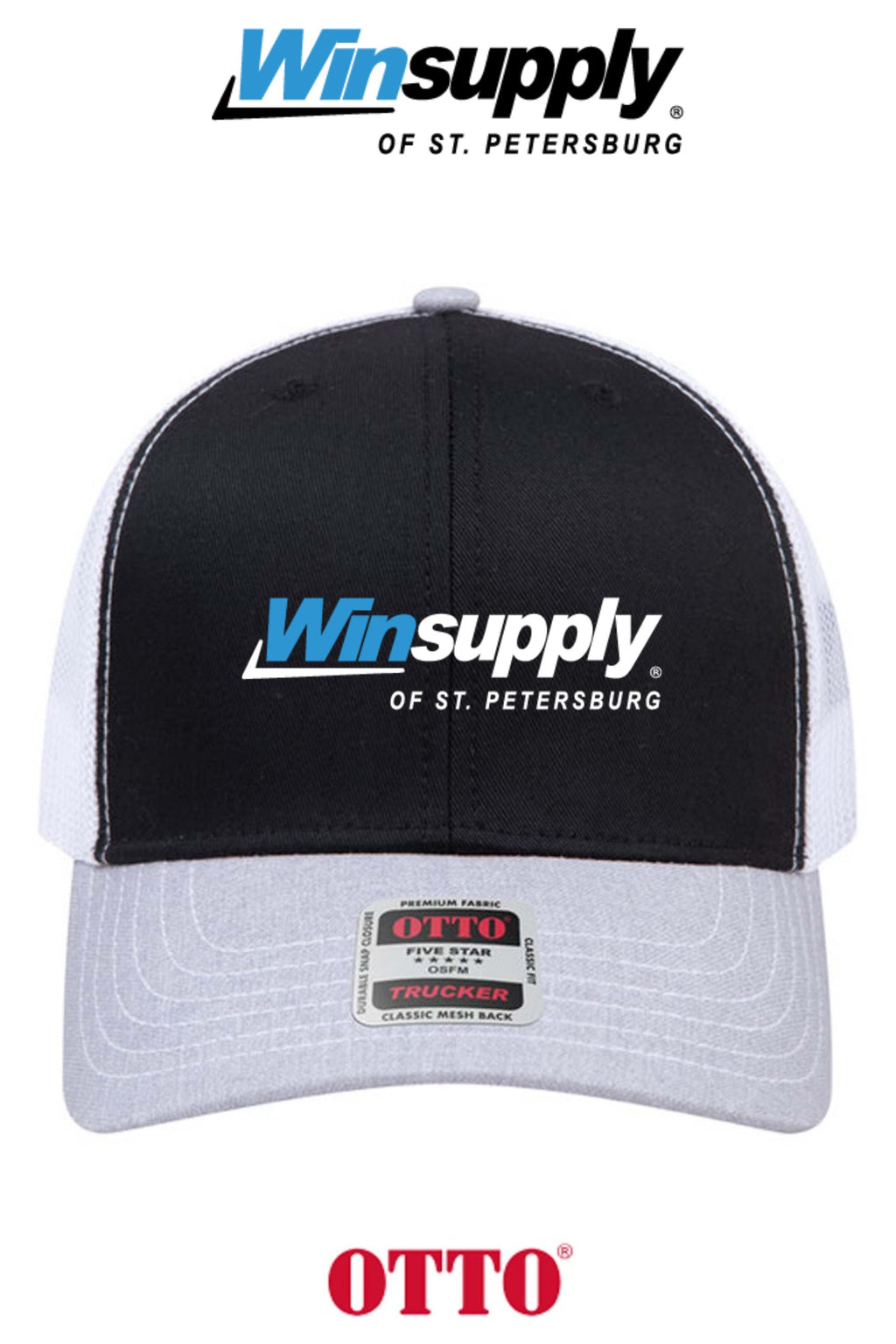 **BULK BUY SPECIAL** OTTO CAP® 6 Panel Mid Profile Mesh Back Trucker Hat - Winsupply of St. Petersburg