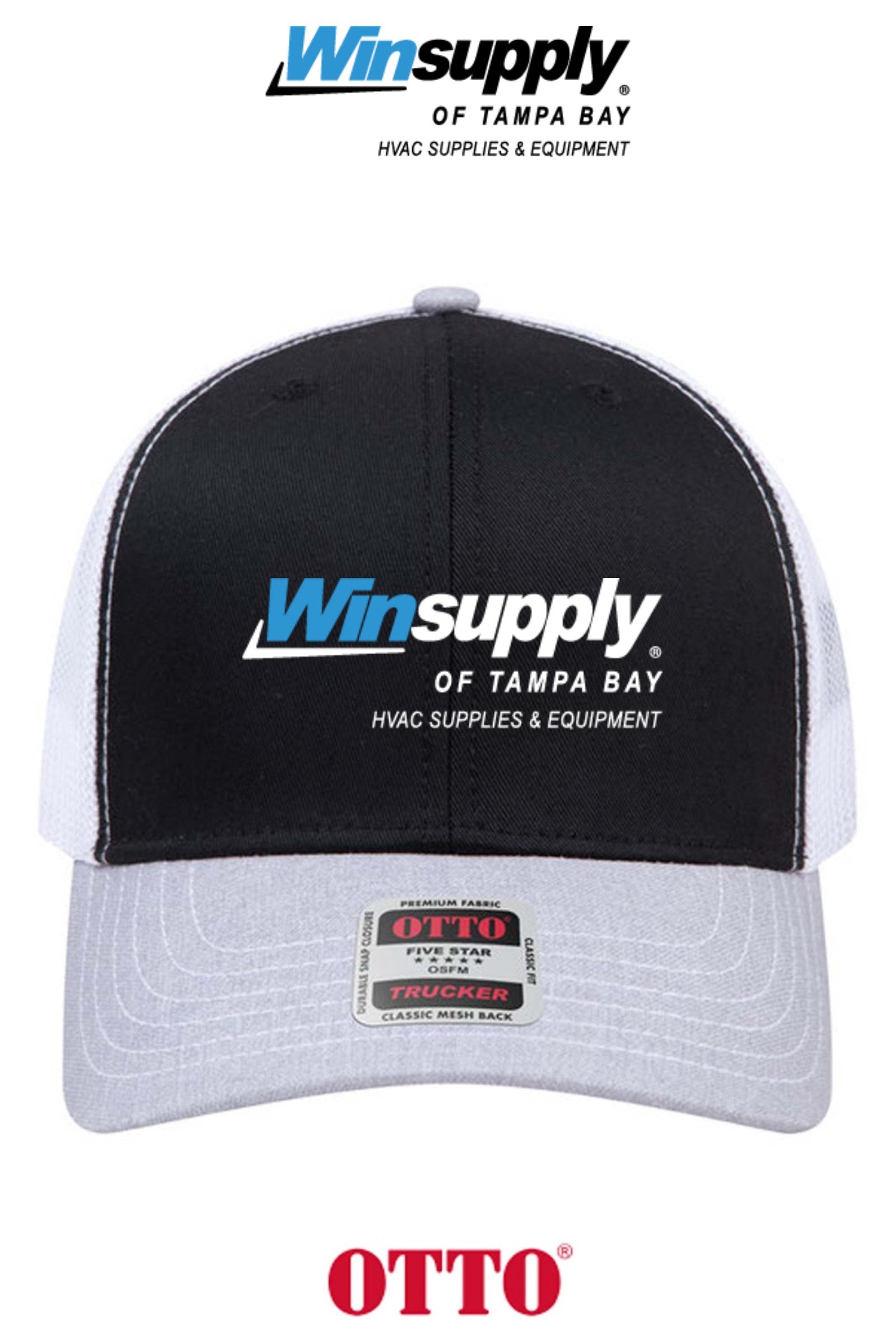 **BULK BUY SPECIAL** OTTO CAP® 6 Panel Mid Profile Mesh Back Trucker Hat - Winsupply of Tampa Bay