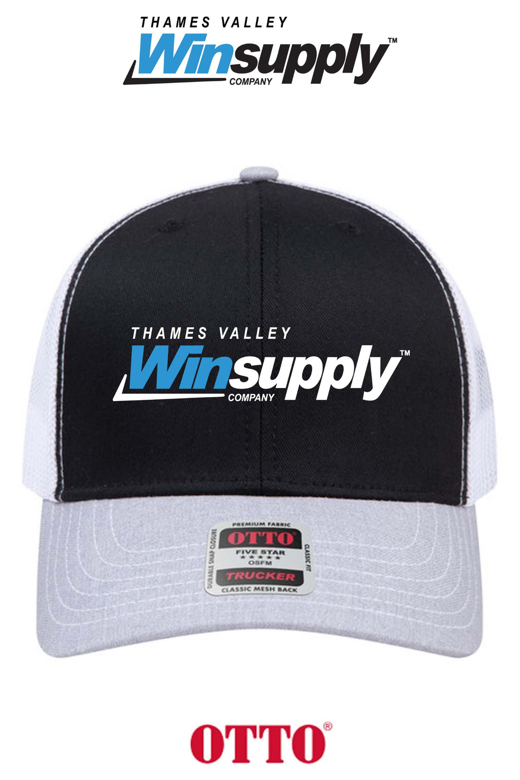 **BULK BUY SPECIAL** OTTO CAP® 6 Panel Mid Profile Mesh Back Trucker Hat - Thames Valley Winsupply