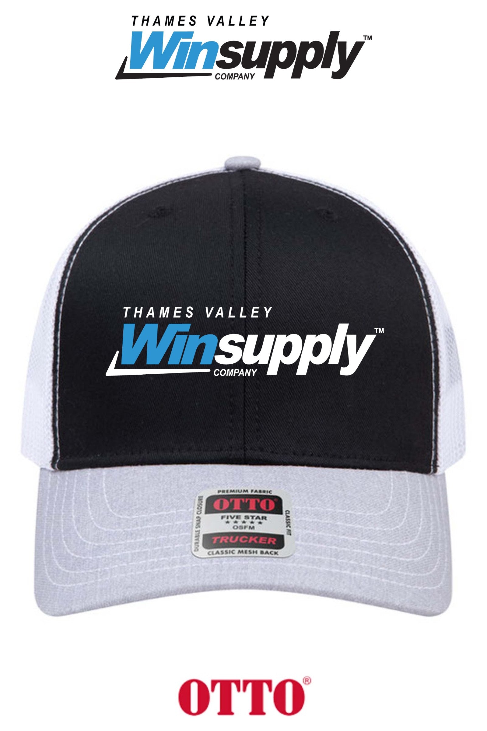 **BULK BUY SPECIAL** OTTO CAP® 6 Panel Mid Profile Mesh Back Trucker Hat - Thames Valley Winsupply