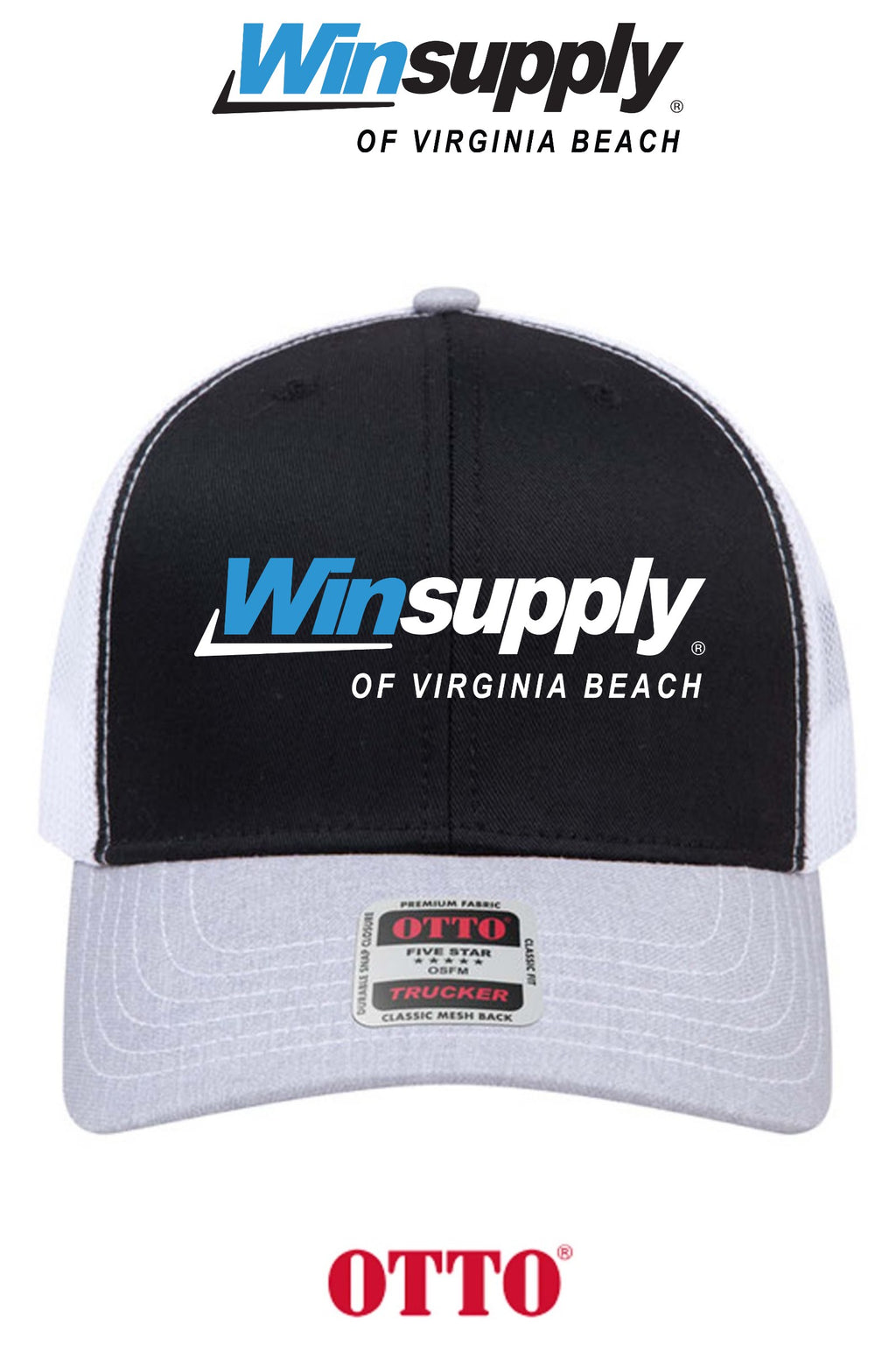 **BULK BUY SPECIAL** OTTO CAP® 6 Panel Mid Profile Mesh Back Trucker Hat - Winsupply Virginia Beach VA