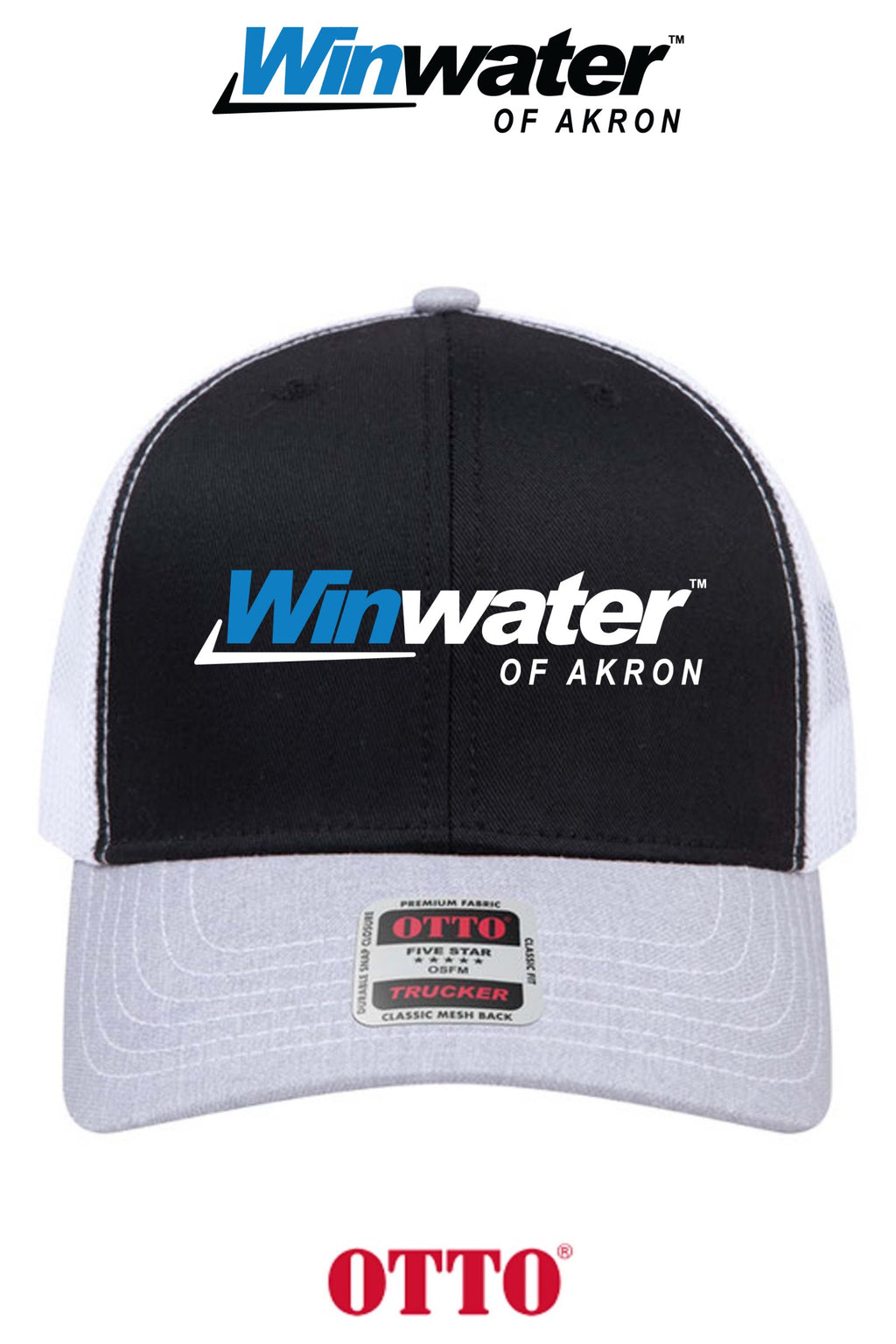 **BULK BUY SPECIAL** OTTO CAP® 6 Panel Mid Profile Mesh Back Trucker Hat - Winwater of Akron