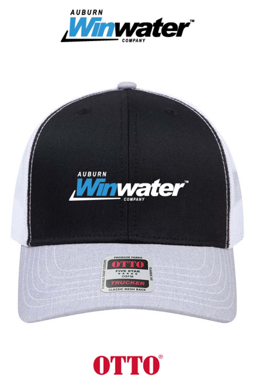 **BULK BUY SPECIAL** OTTO CAP® 6 Panel Mid Profile Mesh Back Trucker Hat - Auburn Winwater