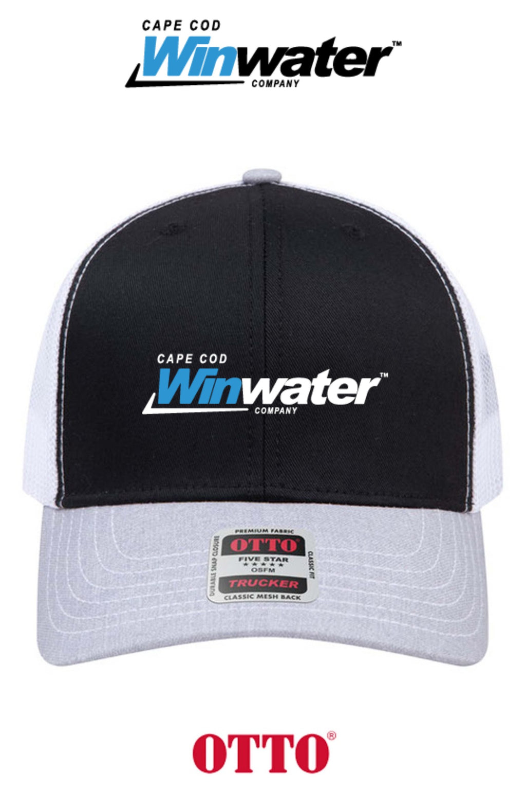 **BULK BUY SPECIAL** OTTO CAP® 6 Panel Mid Profile Mesh Back Trucker Hat - Winwater Cape Cod