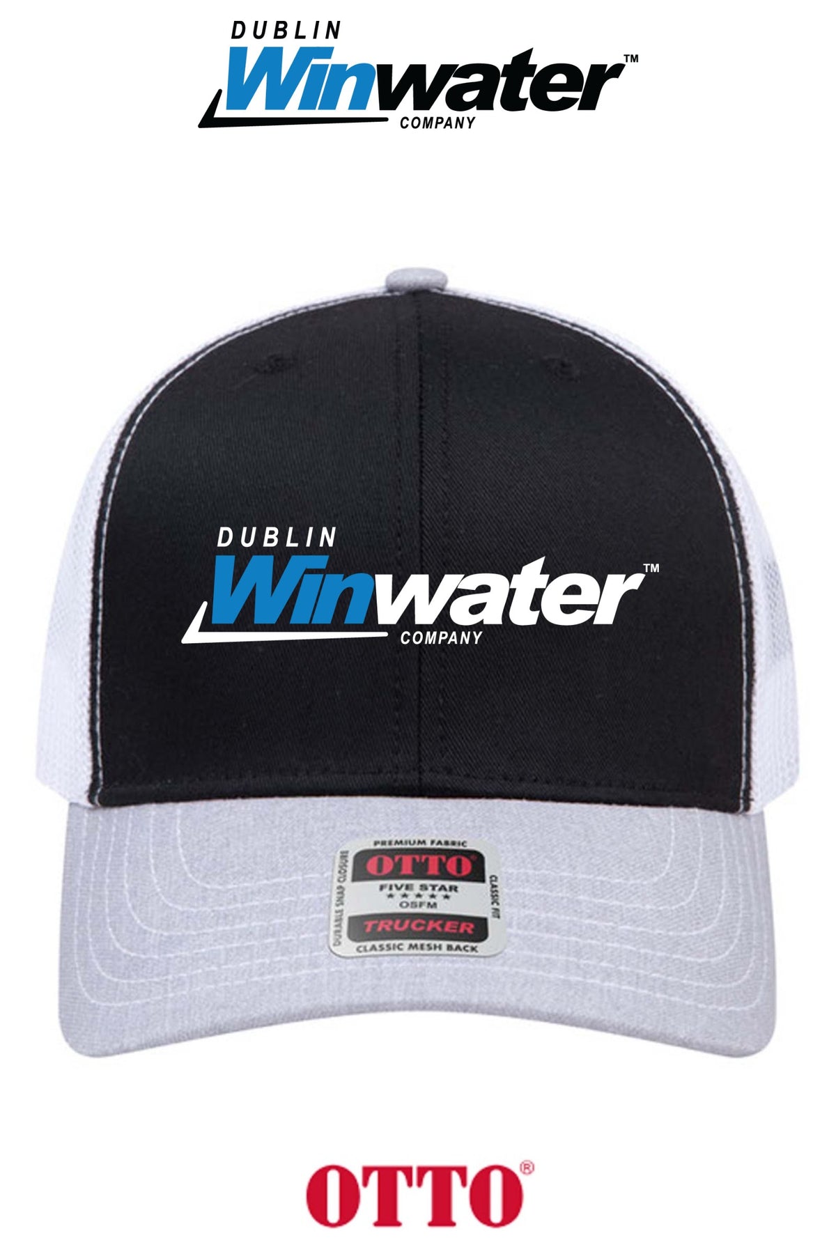 **BULK BUY SPECIAL** OTTO CAP® 6 Panel Mid Profile Mesh Back Trucker Hat - Dublin Winwater