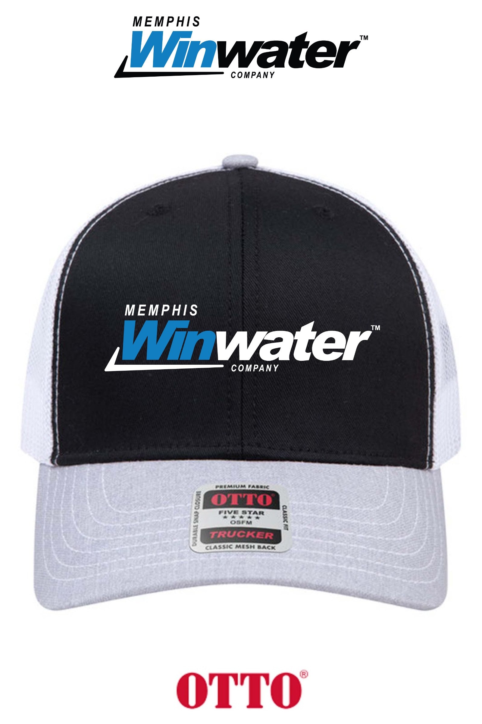 **BULK BUY SPECIAL** OTTO CAP® 6 Panel Mid Profile Mesh Back Trucker Hat - Memphis Winwater