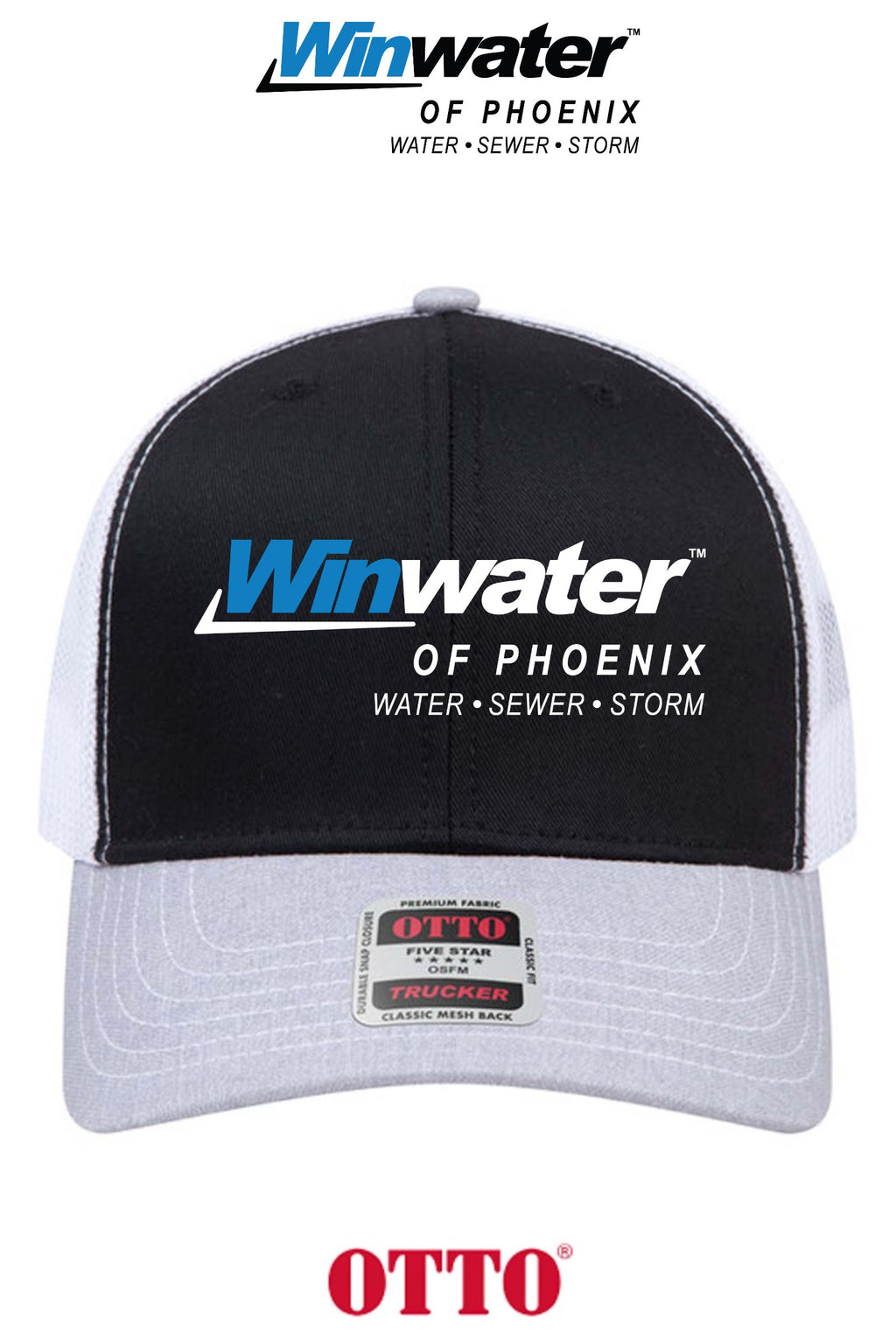 **BULK BUY SPECIAL** OTTO CAP® 6 Panel Mid Profile Mesh Back Trucker Hat - Winwater of Phoenix