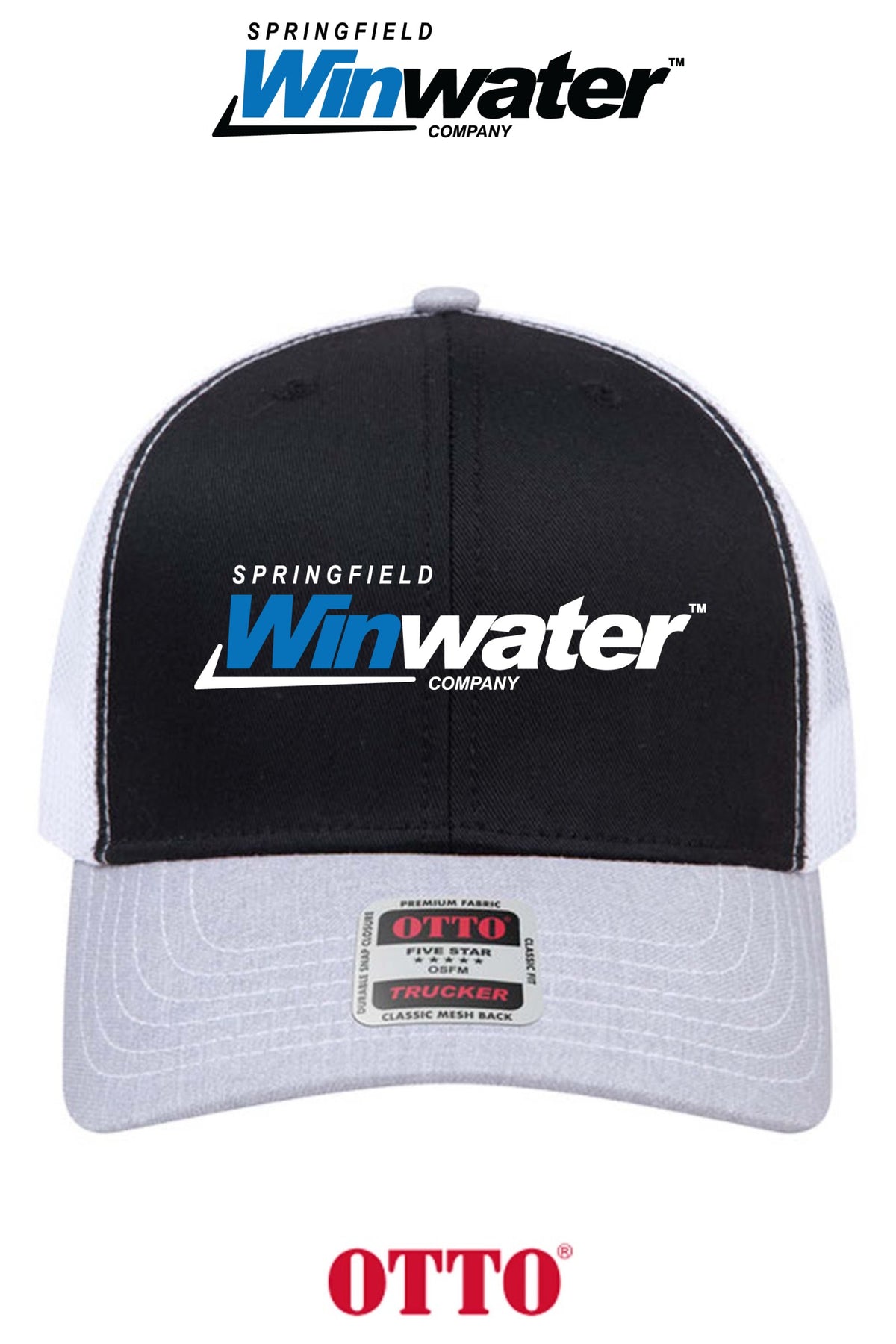 **BULK BUY SPECIAL** OTTO CAP® 6 Panel Mid Profile Mesh Back Trucker Hat - Springfield Winwater