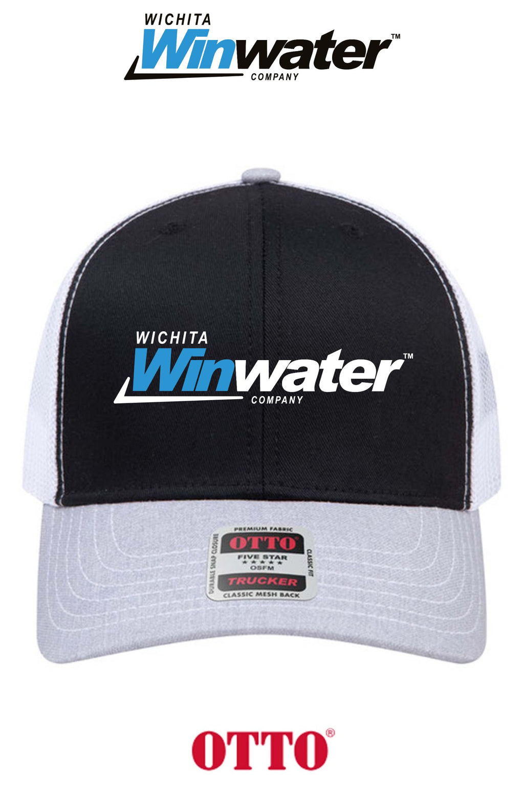 **BULK BUY SPECIAL** OTTO CAP® 6 Panel Mid Profile Mesh Back Trucker Hat - Wichita Winwater