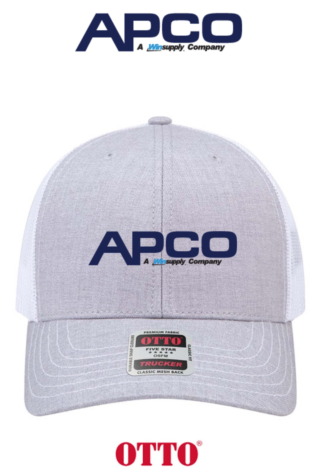 **BULK BUY SPECIAL** OTTO CAP® 6 Panel Mid Profile Mesh Back Trucker Hat - APCO Supply - Indianapolis