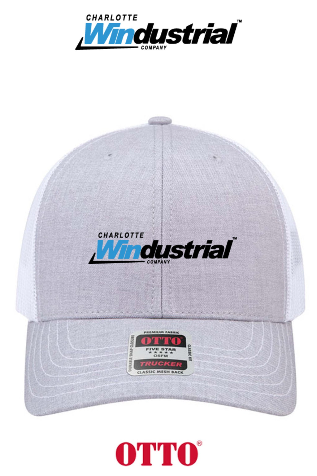 **BULK BUY SPECIAL** OTTO CAP® 6 Panel Mid Profile Mesh Back Trucker Hat - Charlotte Windustrial