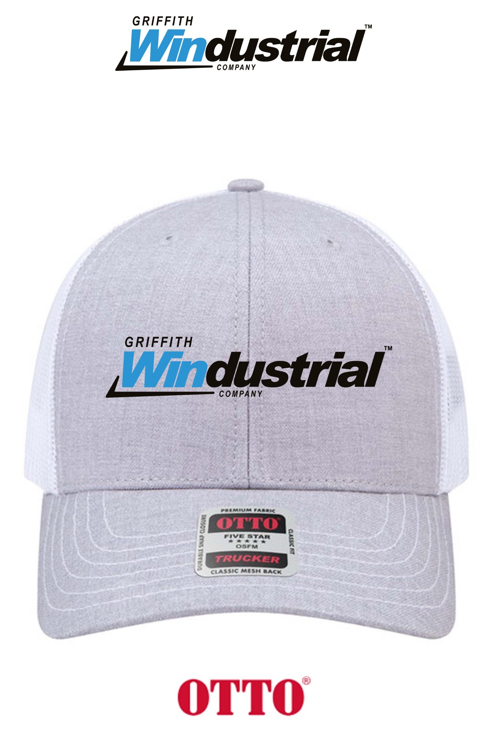 **BULK BUY SPECIAL** OTTO CAP® 6 Panel Mid Profile Mesh Back Trucker Hat - Griffith Windustrial
