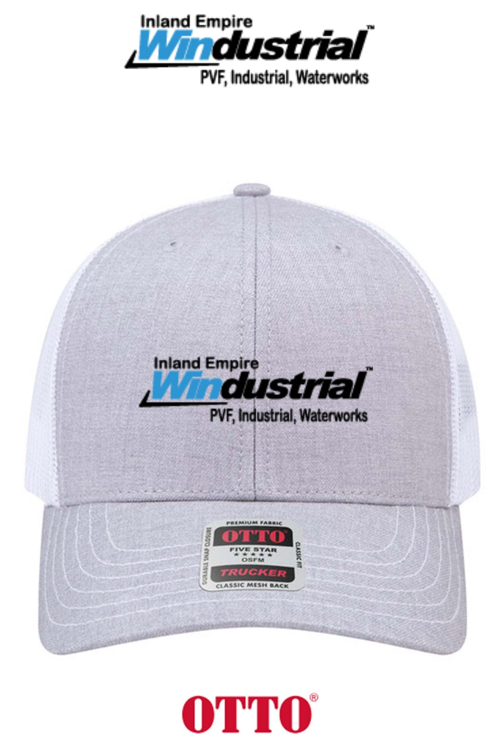 **BULK BUY SPECIAL** OTTO CAP® 6 Panel Mid Profile Mesh Back Trucker Hat - Inland Empire Windustrial
