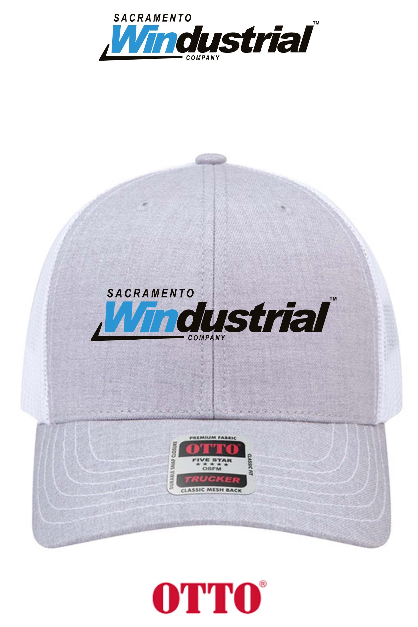 **BULK BUY SPECIAL** OTTO CAP® 6 Panel Mid Profile Mesh Back Trucker Hat - Sacramento Windustrial