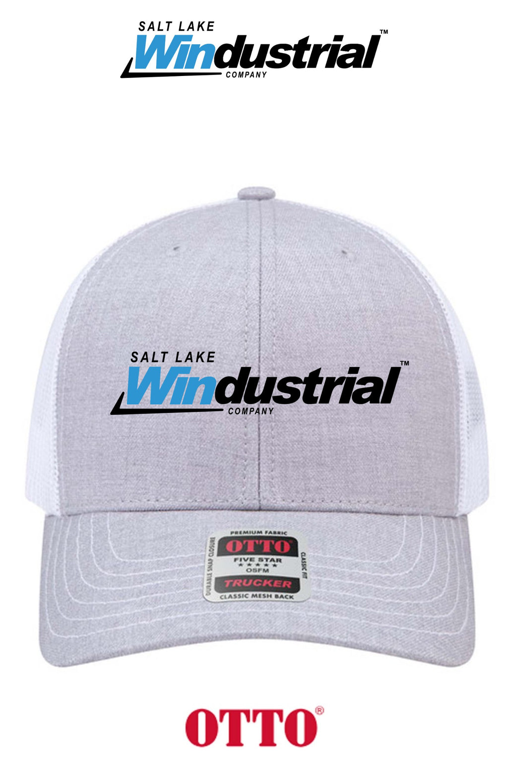 **BULK BUY SPECIAL** OTTO CAP® 6 Panel Mid Profile Mesh Back Trucker Hat - Salt Lake Windustrial