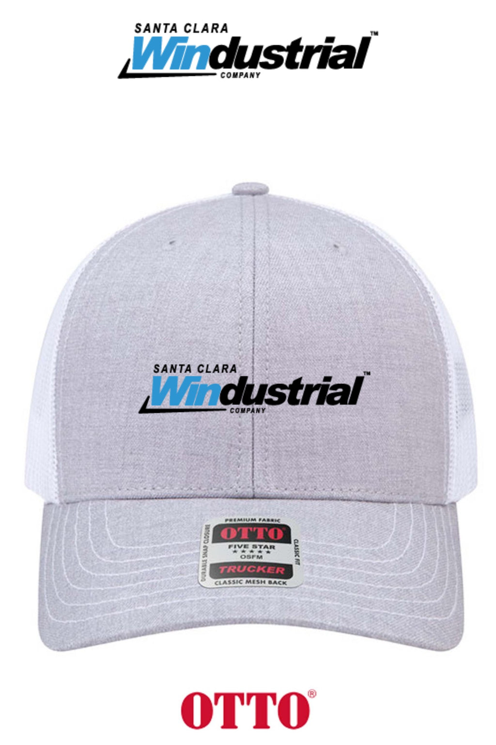 **BULK BUY SPECIAL** OTTO CAP® 6 Panel Mid Profile Mesh Back Trucker Hat - Santa Clara Windustrial