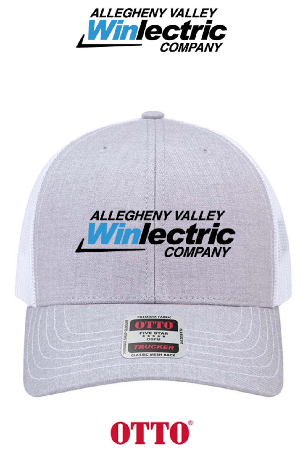 **BULK BUY SPECIAL** OTTO CAP® 6 Panel Mid Profile Mesh Back Trucker Hat - Allegheny Valley Winlectric