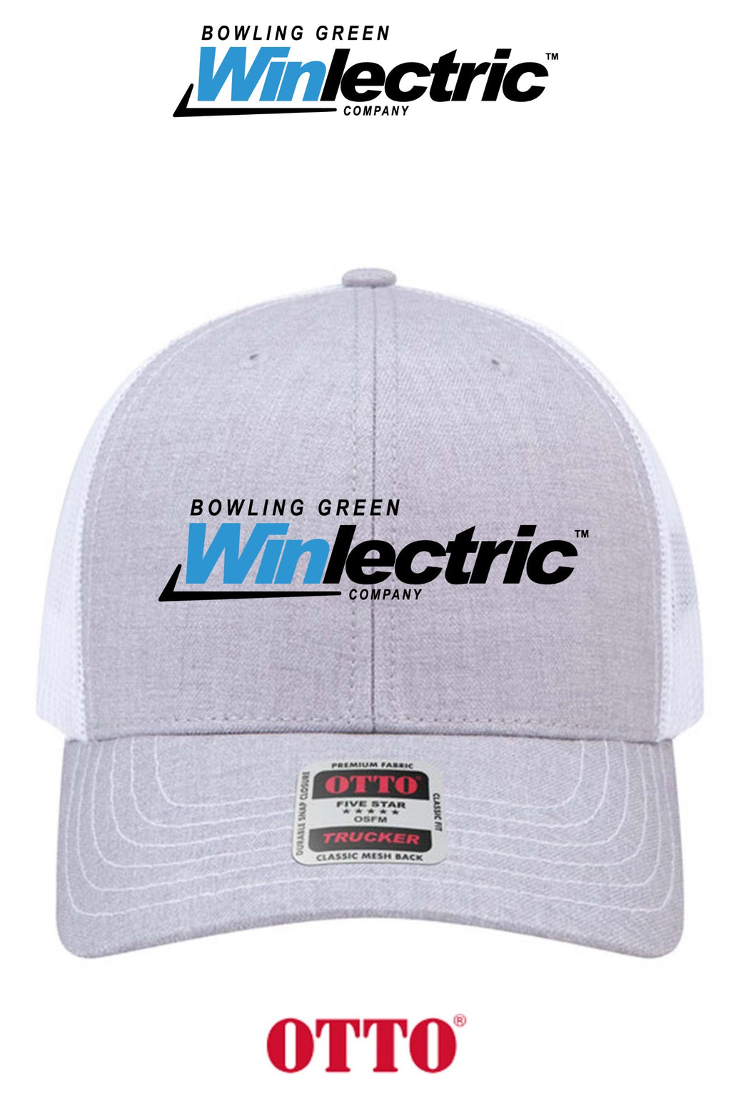 **BULK BUY SPECIAL** OTTO CAP® 6 Panel Mid Profile Mesh Back Trucker Hat - Bowling Green Winlectric
