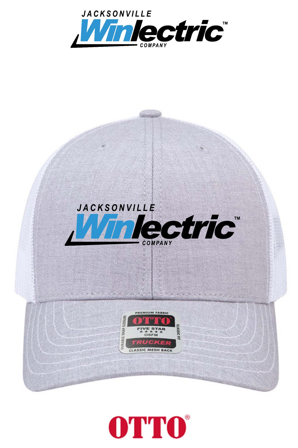 **BULK BUY SPECIAL** OTTO CAP® 6 Panel Mid Profile Mesh Back Trucker Hat - Jacksonville Winlectric