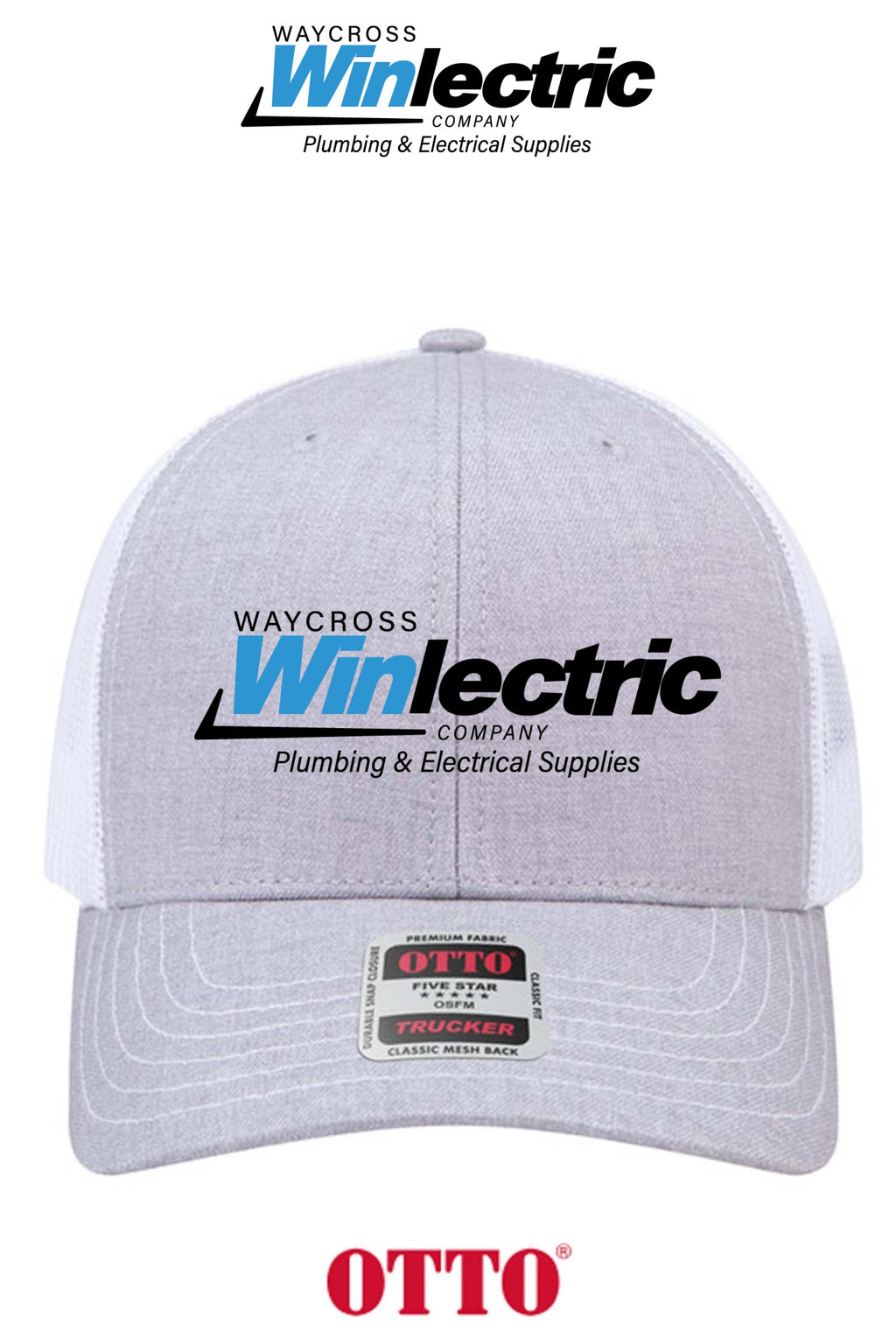 **BULK BUY SPECIAL** OTTO CAP® 6 Panel Mid Profile Mesh Back Trucker Hat - Waycross Winlectric