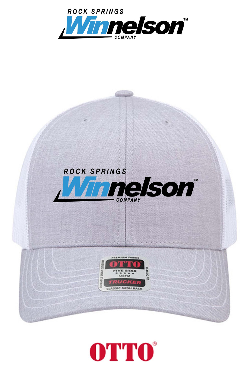 **BULK BUY SPECIAL** OTTO CAP® 6 Panel Mid Profile Mesh Back Trucker Hat - Rock Springs Winnelson