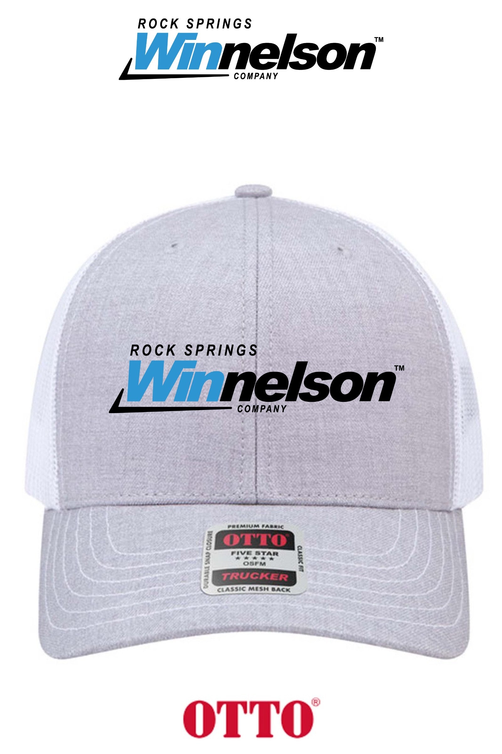 **BULK BUY SPECIAL** OTTO CAP® 6 Panel Mid Profile Mesh Back Trucker Hat - Rock Springs Winnelson