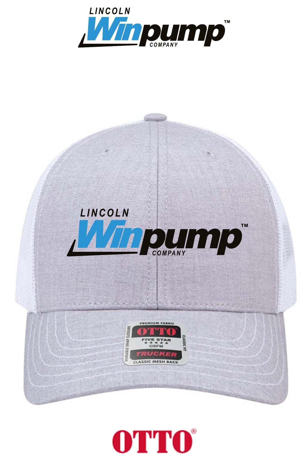 **BULK BUY SPECIAL** OTTO CAP® 6 Panel Mid Profile Mesh Back Trucker Hat - Lincoln Winpump