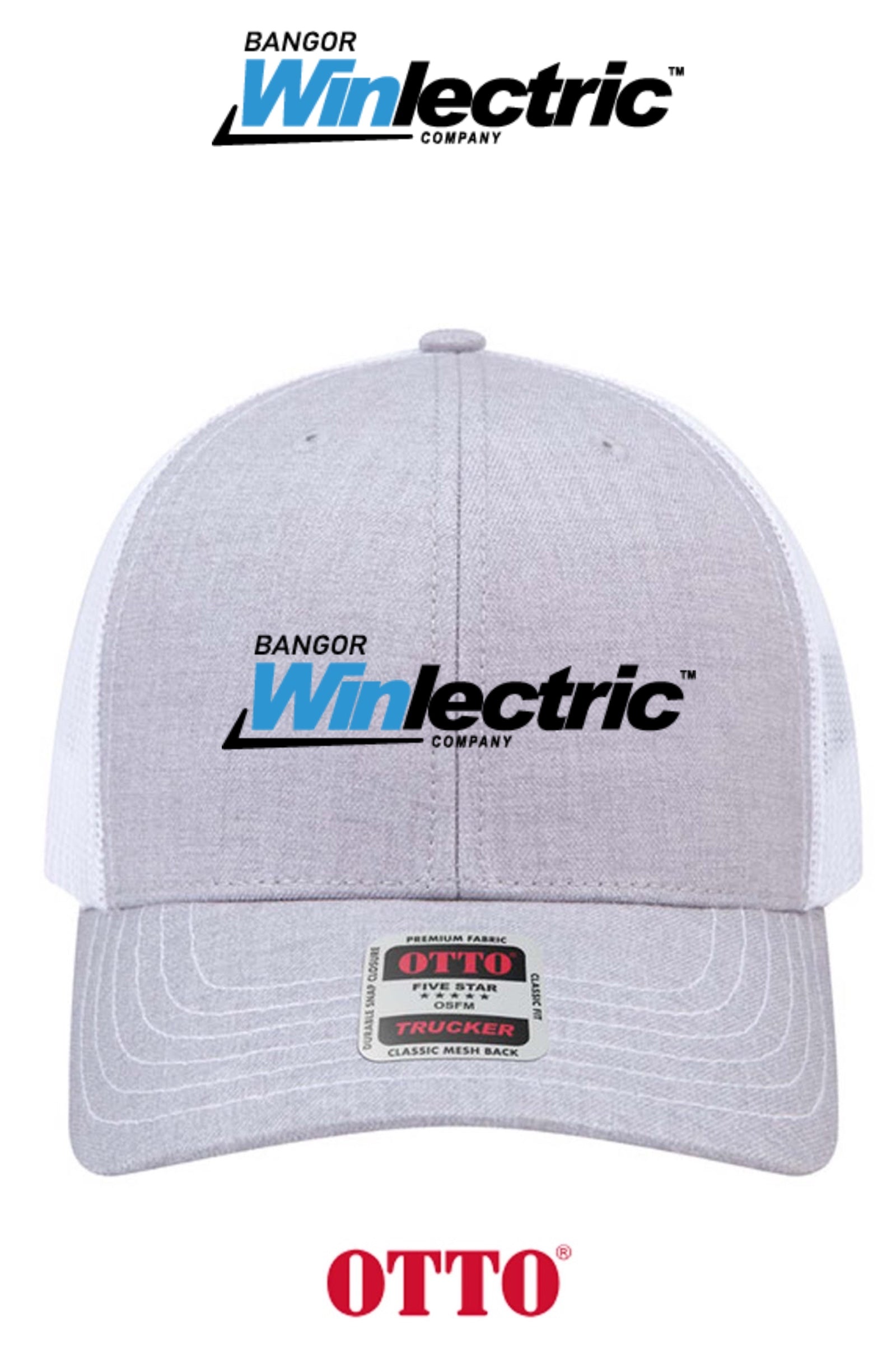 **BULK BUY SPECIAL** OTTO CAP® 6 Panel Mid Profile Mesh Back Trucker Hat - Winlectric Bangor