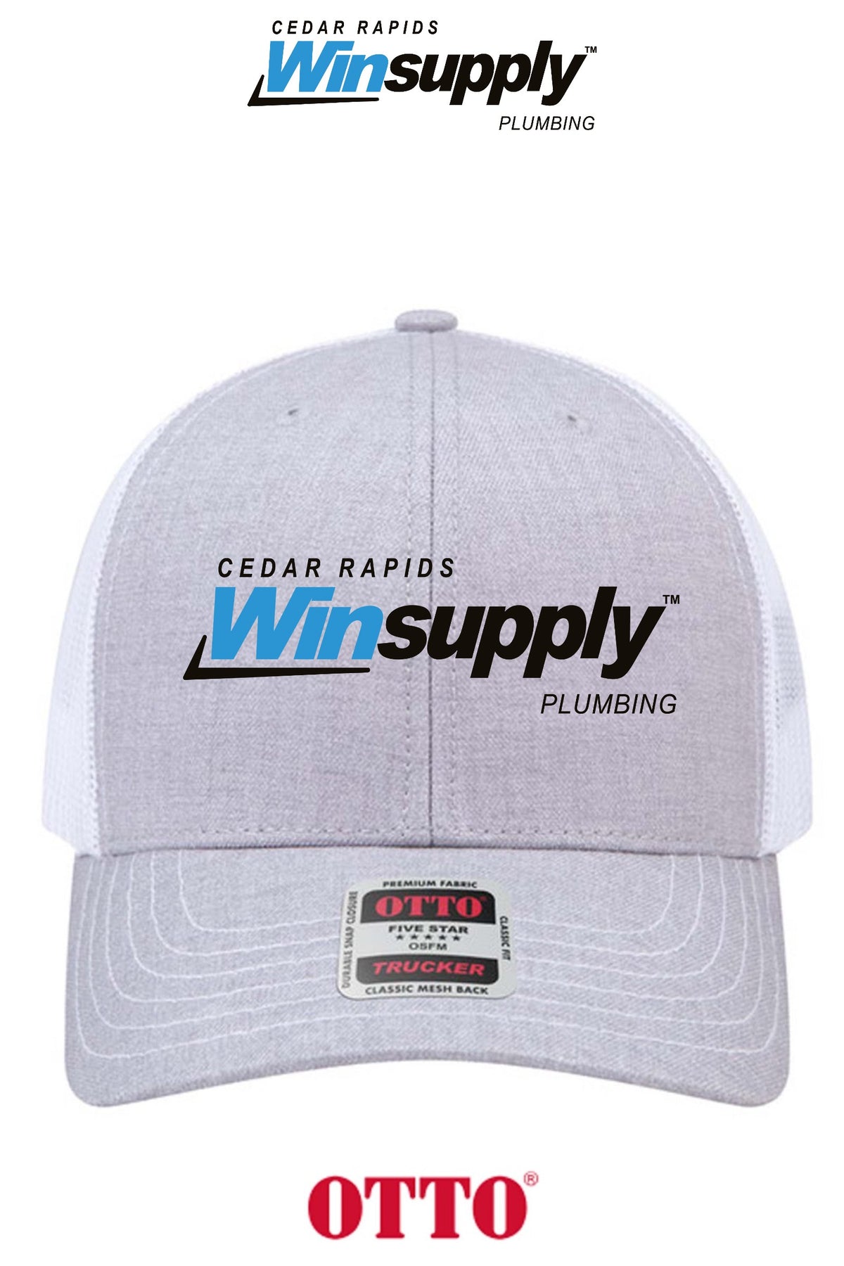 **BULK BUY SPECIAL** OTTO CAP® 6 Panel Mid Profile Mesh Back Trucker Hat - Cedar Rapids Winsupply