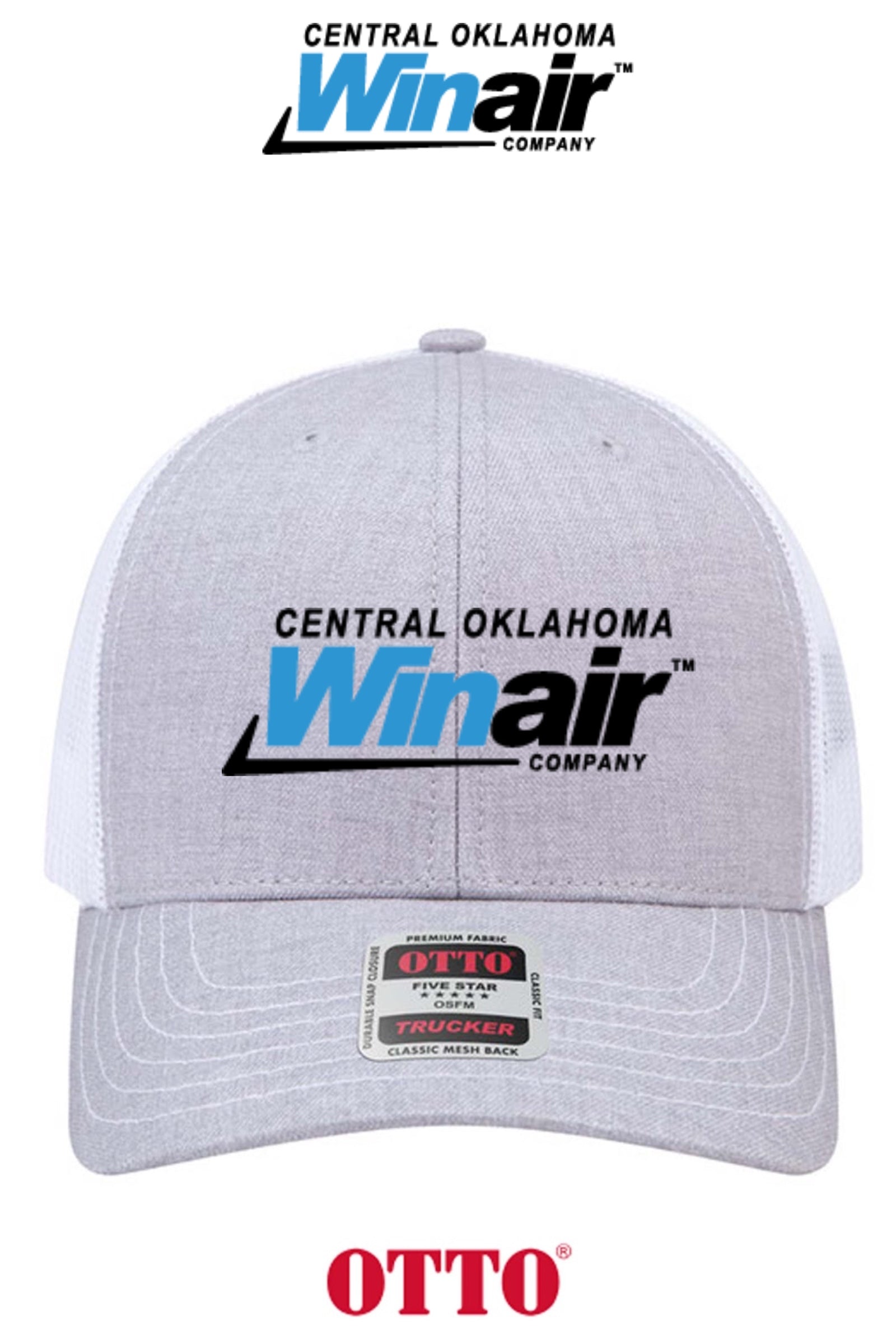 **BULK BUY SPECIAL** OTTO CAP® 6 Panel Mid Profile Mesh Back Trucker Hat - Central Oklahoma Winair