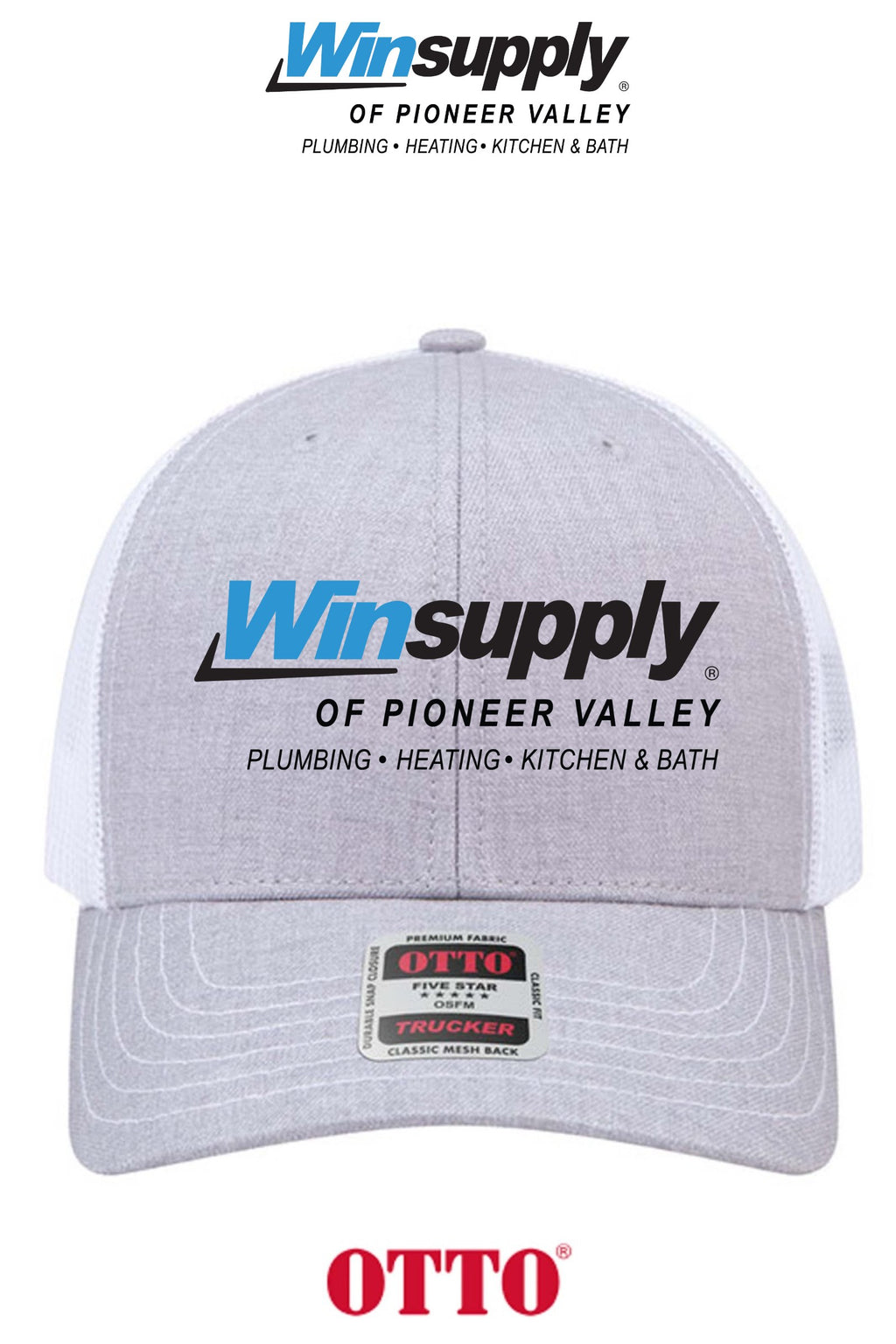 **BULK BUY SPECIAL** OTTO CAP® 6 Panel Mid Profile Mesh Back Trucker Hat - Winsupply of Pioneer Valley